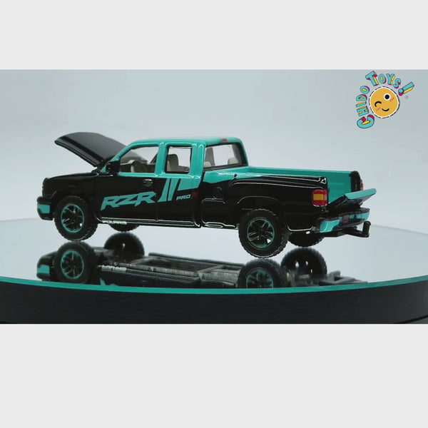 2006 Chevy Silverado 1:64 Auto World Polaris RZR Cofre Abre Diecast Big Country