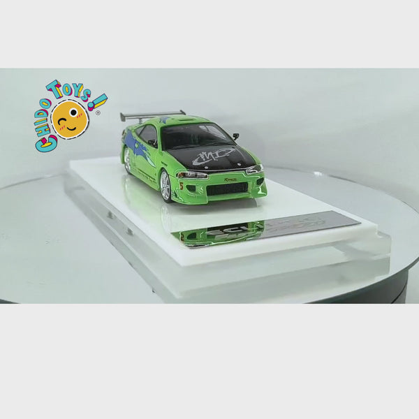 Mitsubishi Eclipse Verde 1:64 – Fast & Speed, Detallado Premium