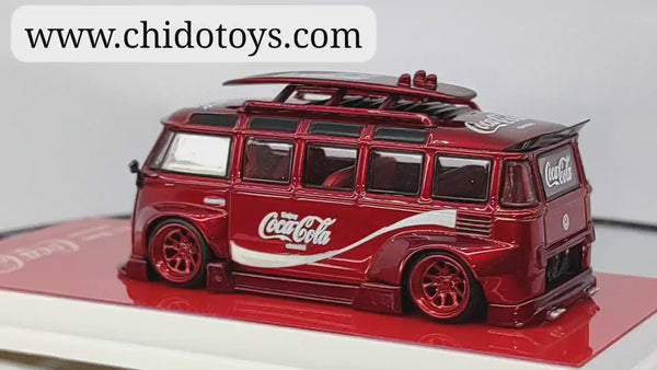 Auto a escala marca Flame Model, Modelo T1 Wide Body Modified Red