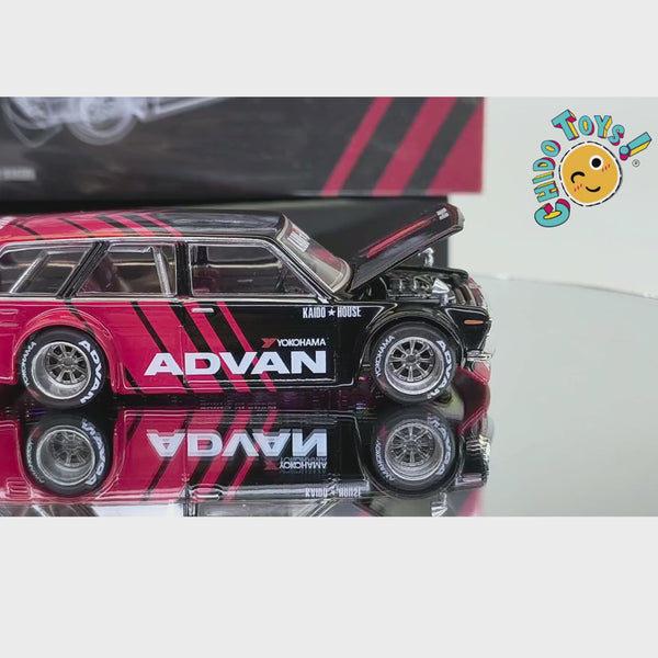 Kaido House #033, Datsun 510 Wagon Advan 1:64 cofre funcional