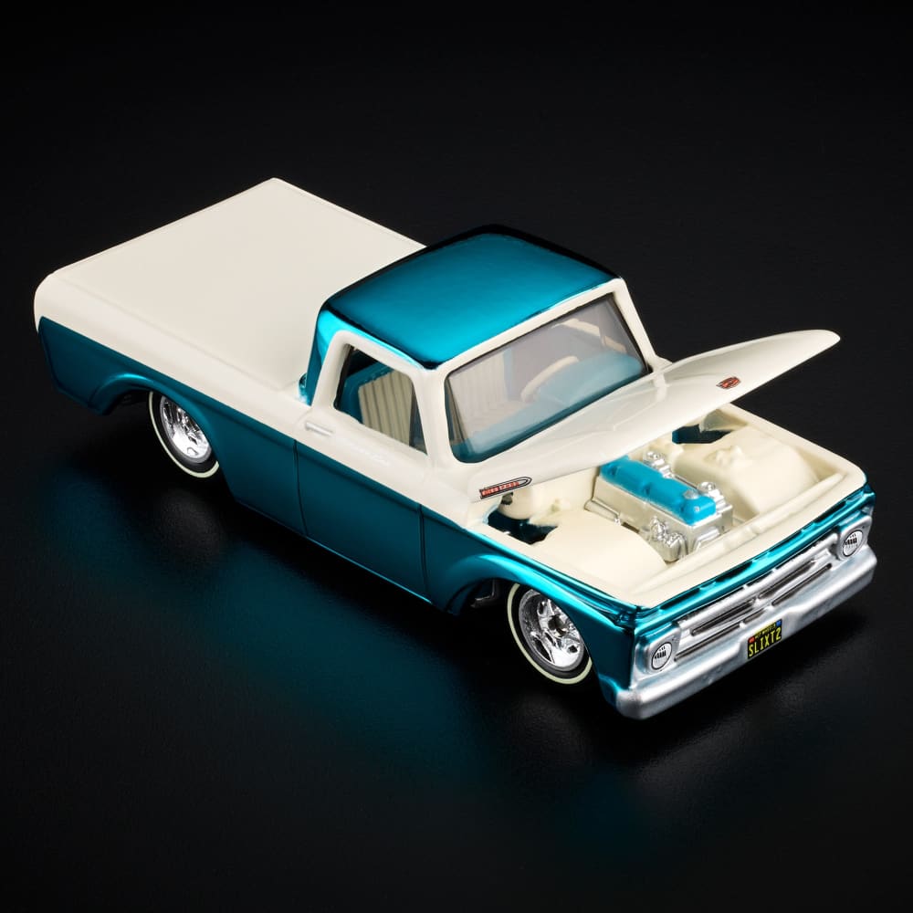Hot Wheels RLC 1962 Ford F100 1:64 Spectraflame Aqua con cofre abatible