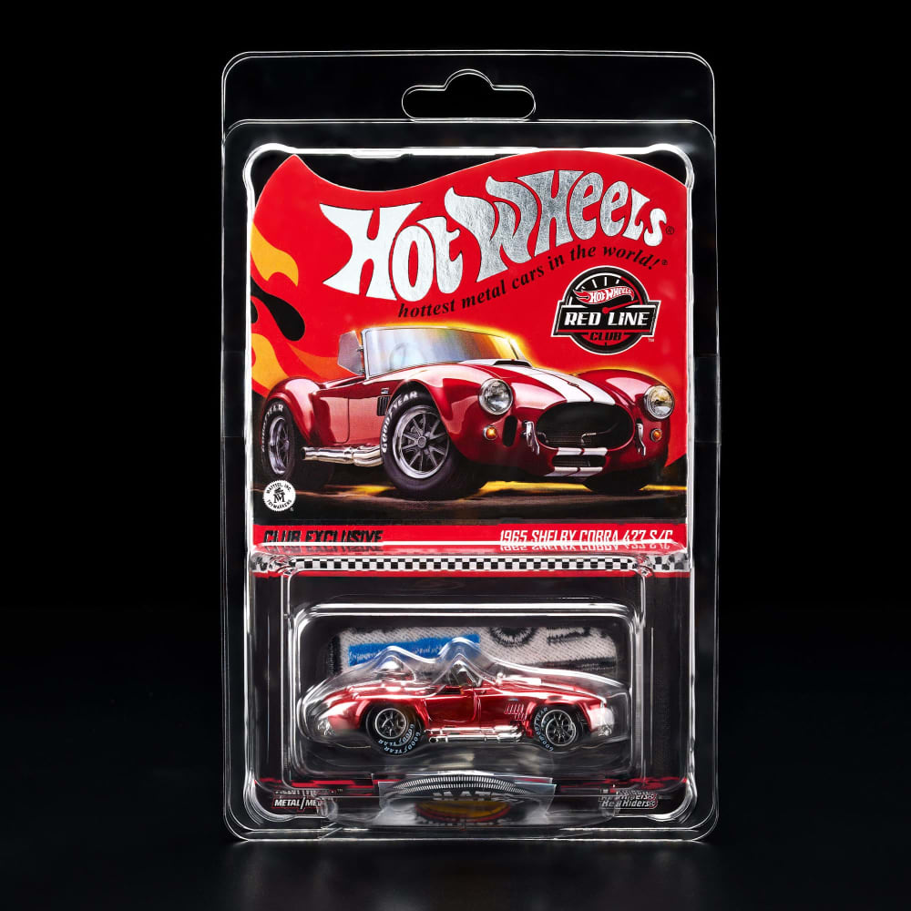 Hot Wheels RLC 1965 Shelby Cobra 427 S/C 1:64 Spectraflame Red con cofre abatible