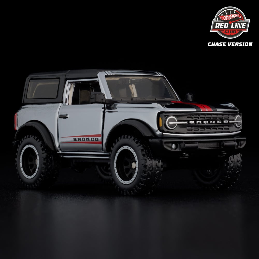 Hot Wheels RLC 2021 Ford Bronco CHASE 1:64 acabado cromado con piezas removibles
