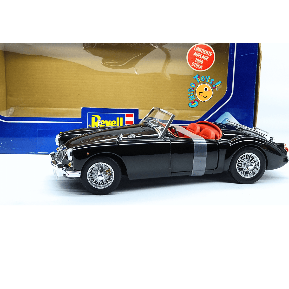 Revell MGA 1600 Roadster 1:18 negro edición limitada a 1,000 piezas - Chido Toys