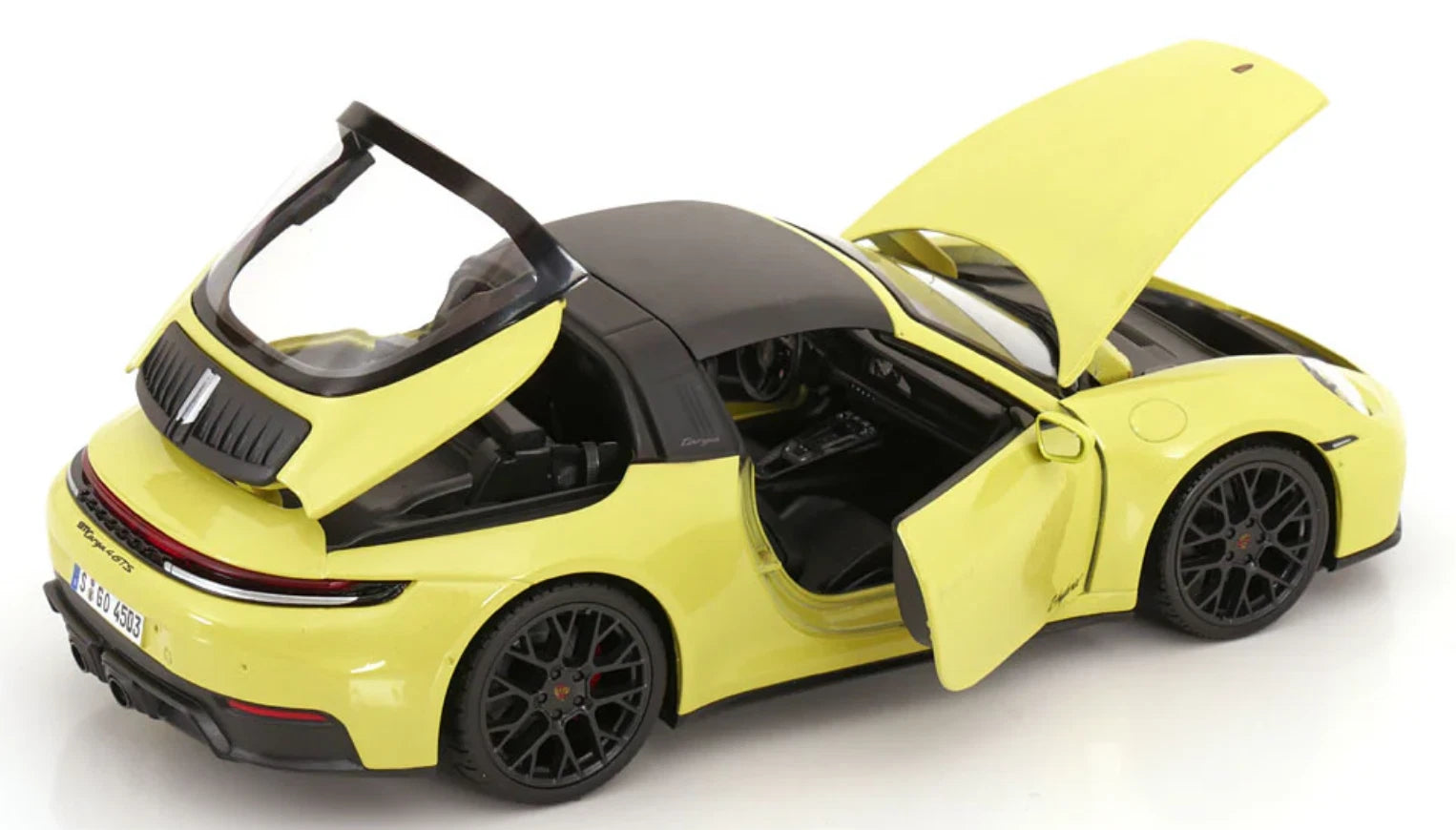 Maisto Porsche 911 Targa 4 GTS 992.2 1:18 amarillo con apertura total
