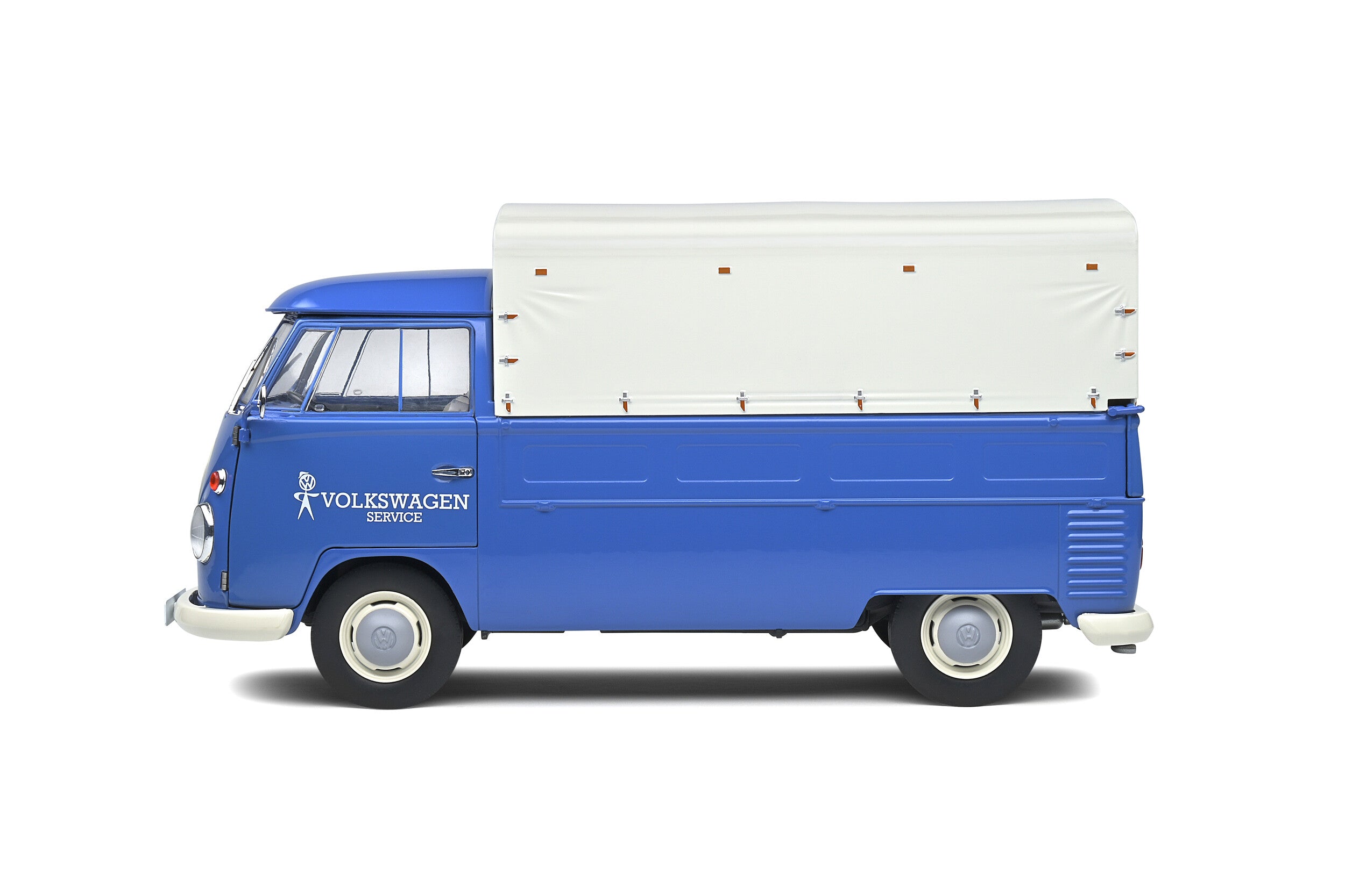 Solido Volkswagen T1 Service 1950 1:18 azul con lona blanca