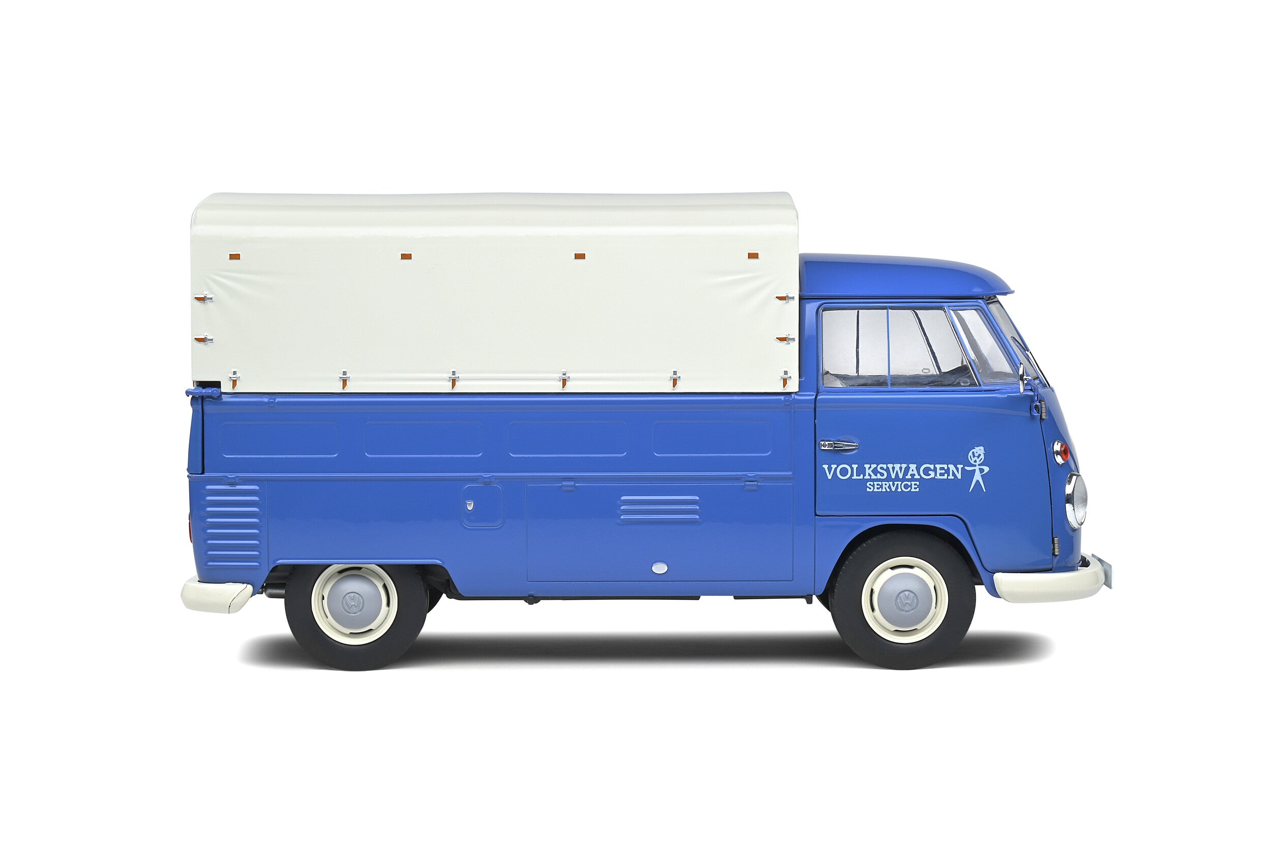 Solido Volkswagen T1 Service 1950 1:18 azul con lona blanca
