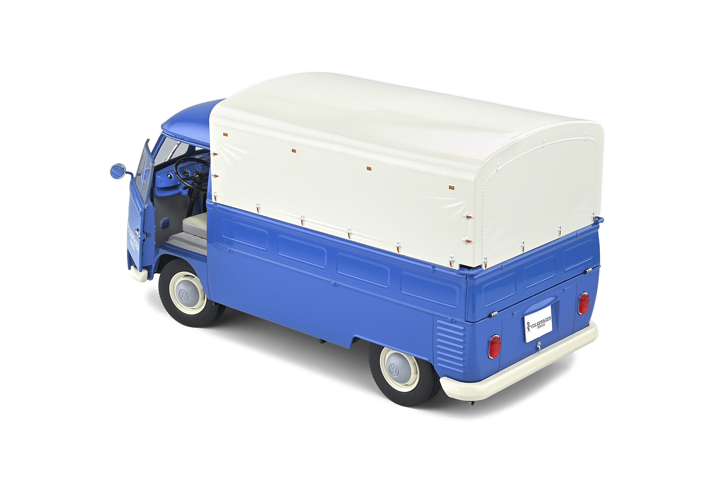 Solido Volkswagen T1 Service 1950 1:18 azul con lona blanca