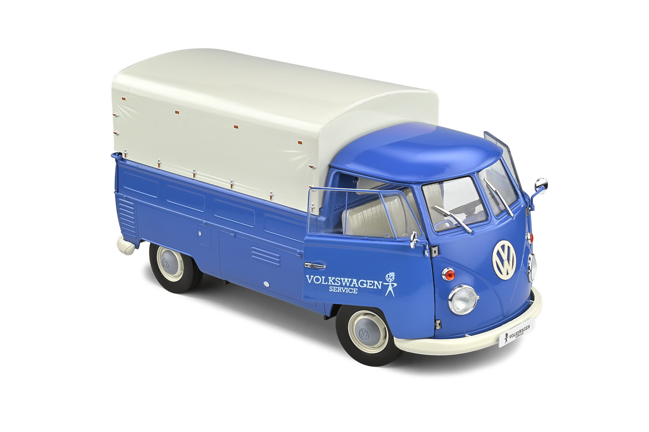 Solido Volkswagen T1 Service 1950 1:18 azul con lona blanca