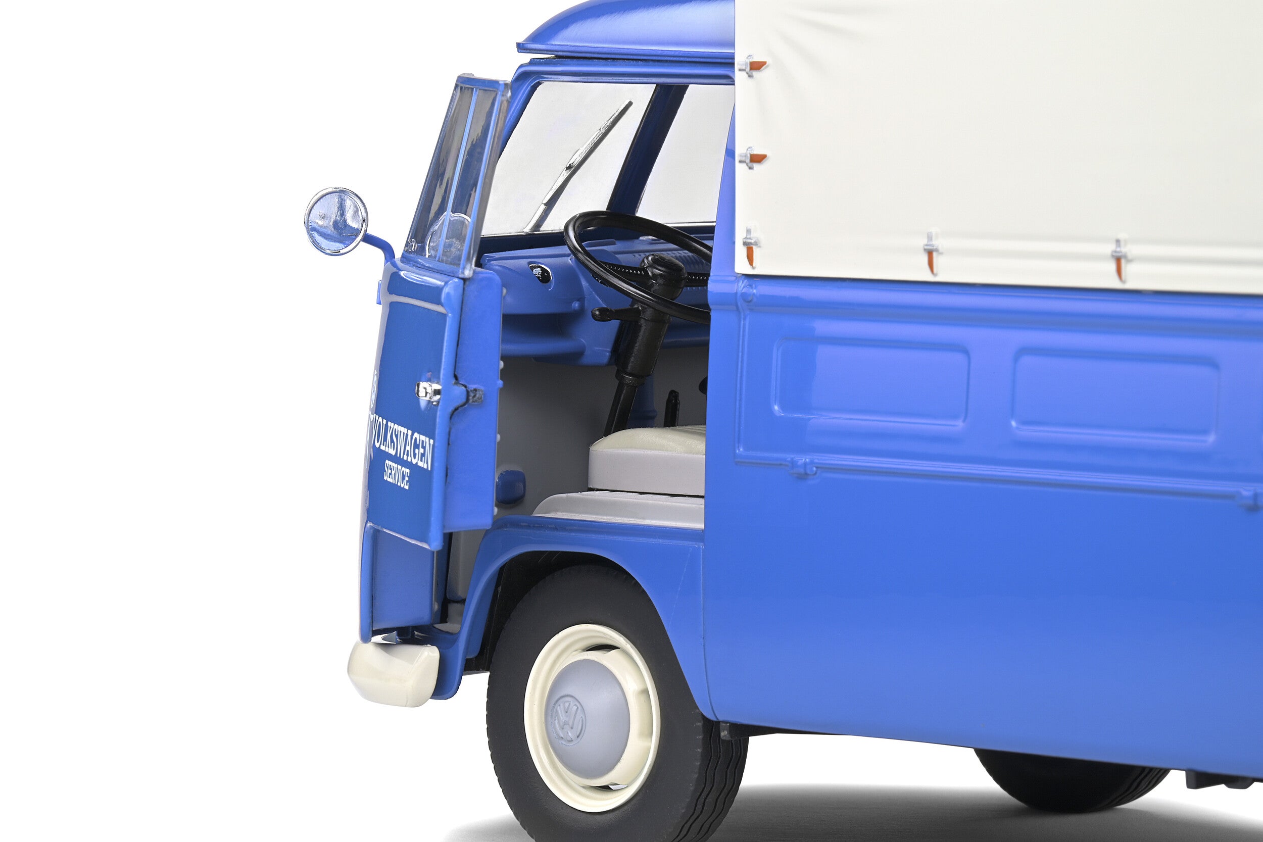 Solido Volkswagen T1 Service 1950 1:18 azul con lona blanca