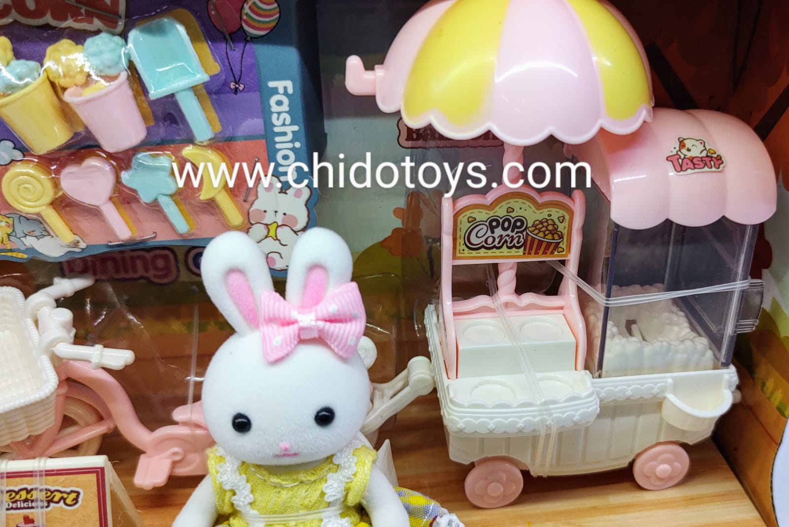 SET CONEJITA CON ACCESORIOS (BICICLETA) - Chido Toys