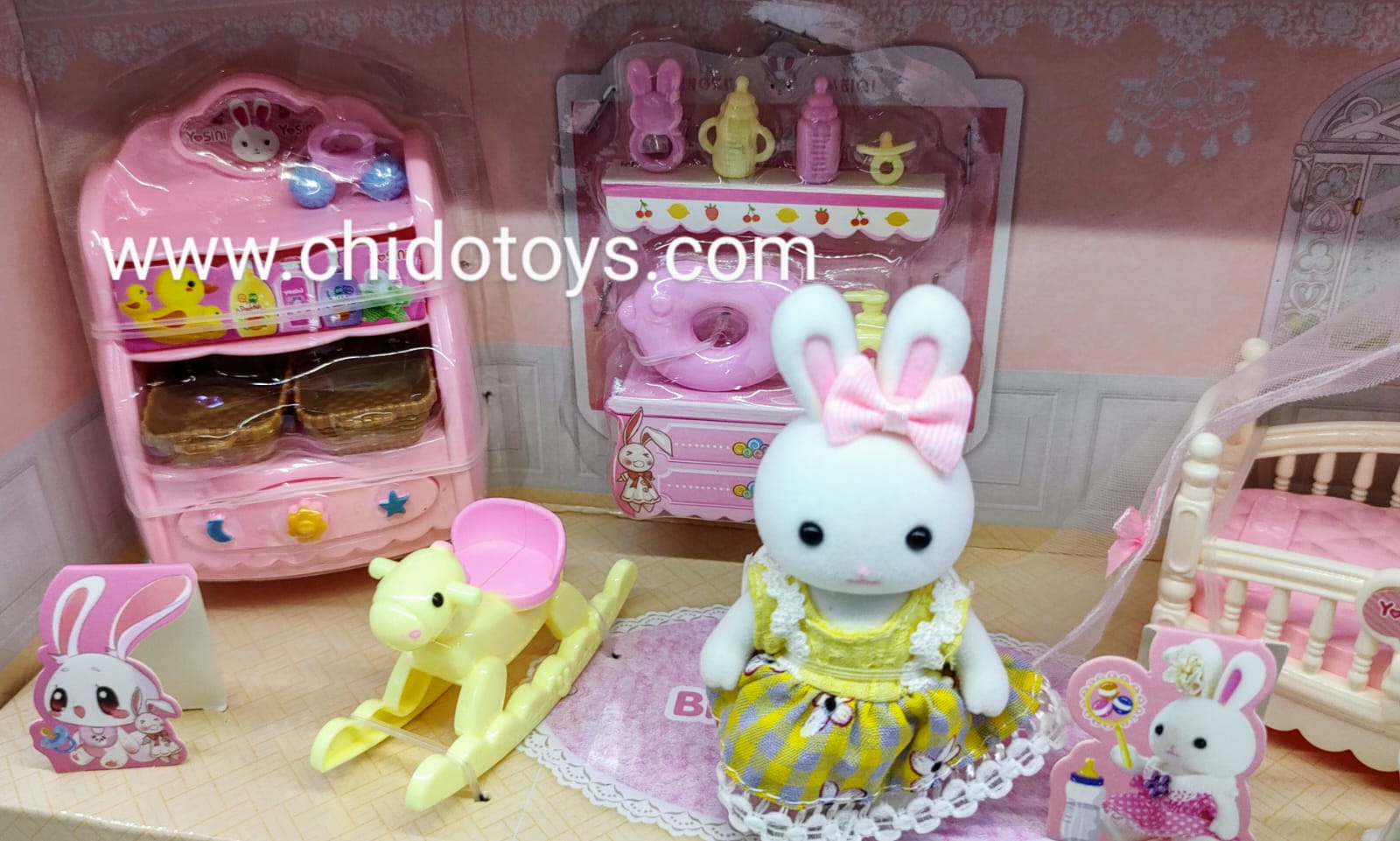 SET CONEJITA CON ACCESORIOS (RECÁMARA) - Chido Toys