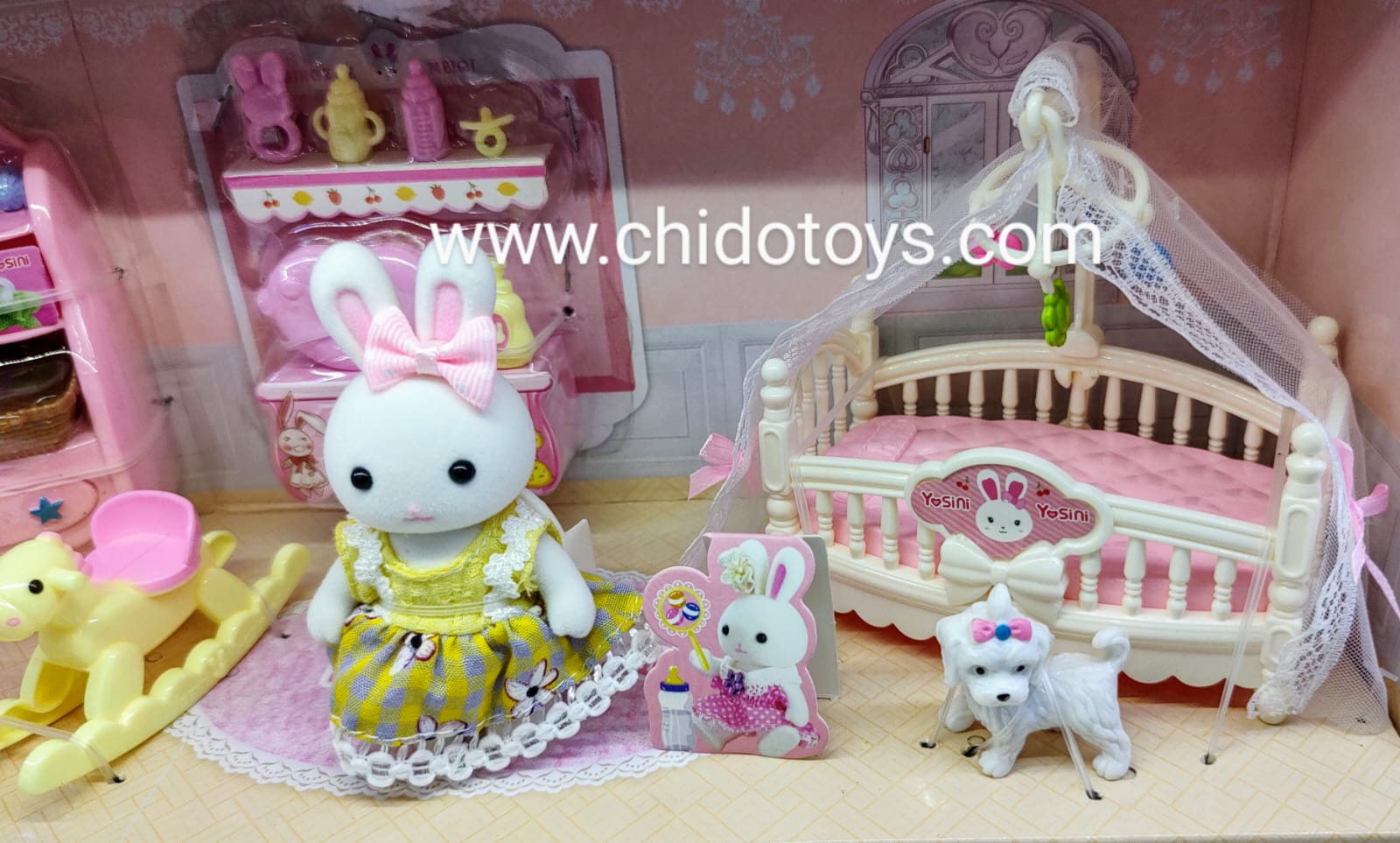 SET CONEJITA CON ACCESORIOS (RECÁMARA) - Chido Toys