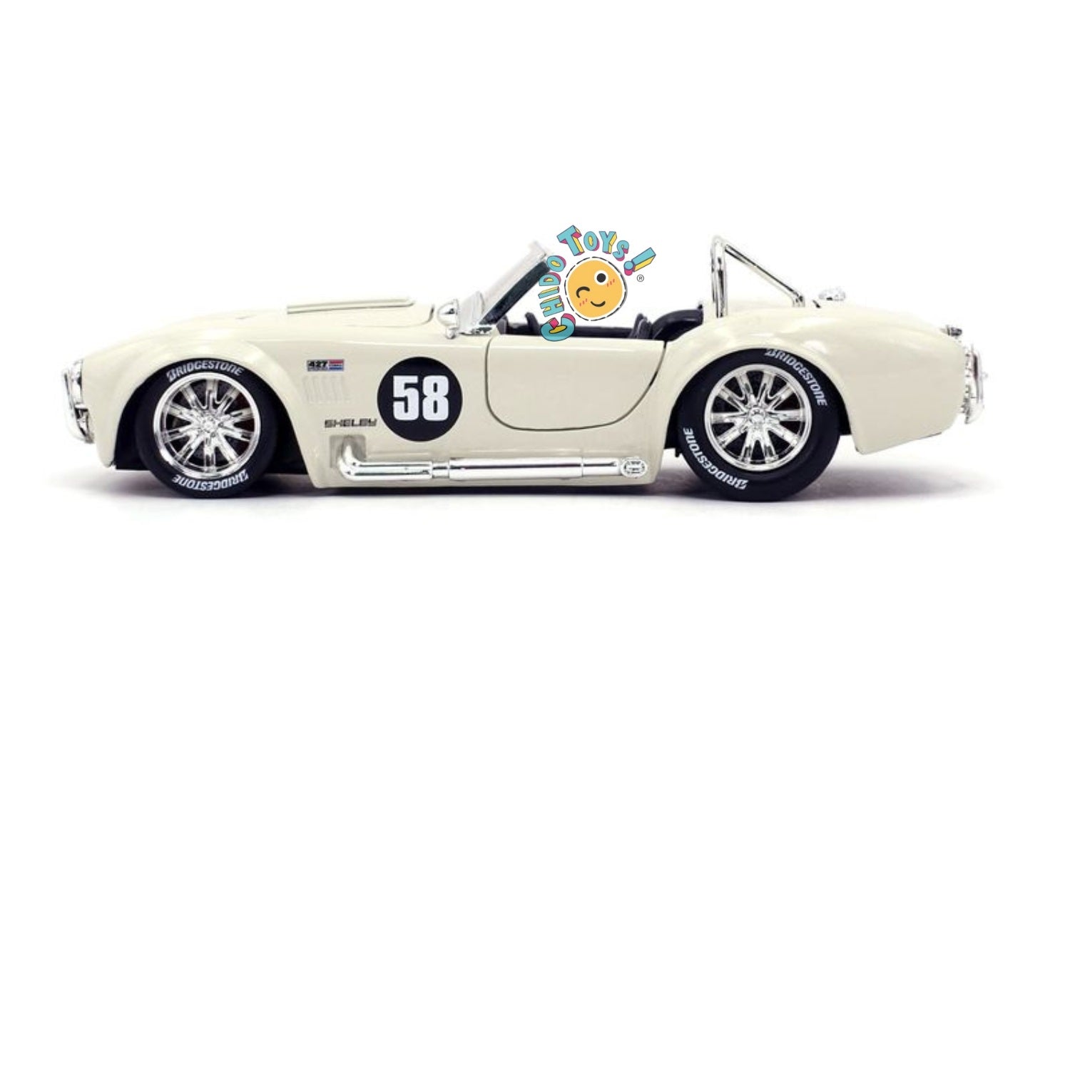 Shelby Cobra 427 S/C 1965, escala 1:24 de Jada - Poder Clásico para Regalo o Colección - Chido Toys