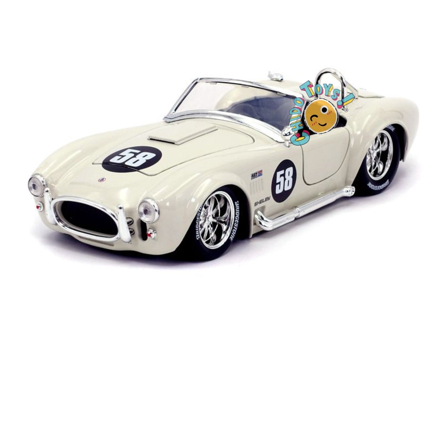 Shelby Cobra 427 S/C 1965, escala 1:24 de Jada - Poder Clásico para Regalo o Colección - Chido Toys