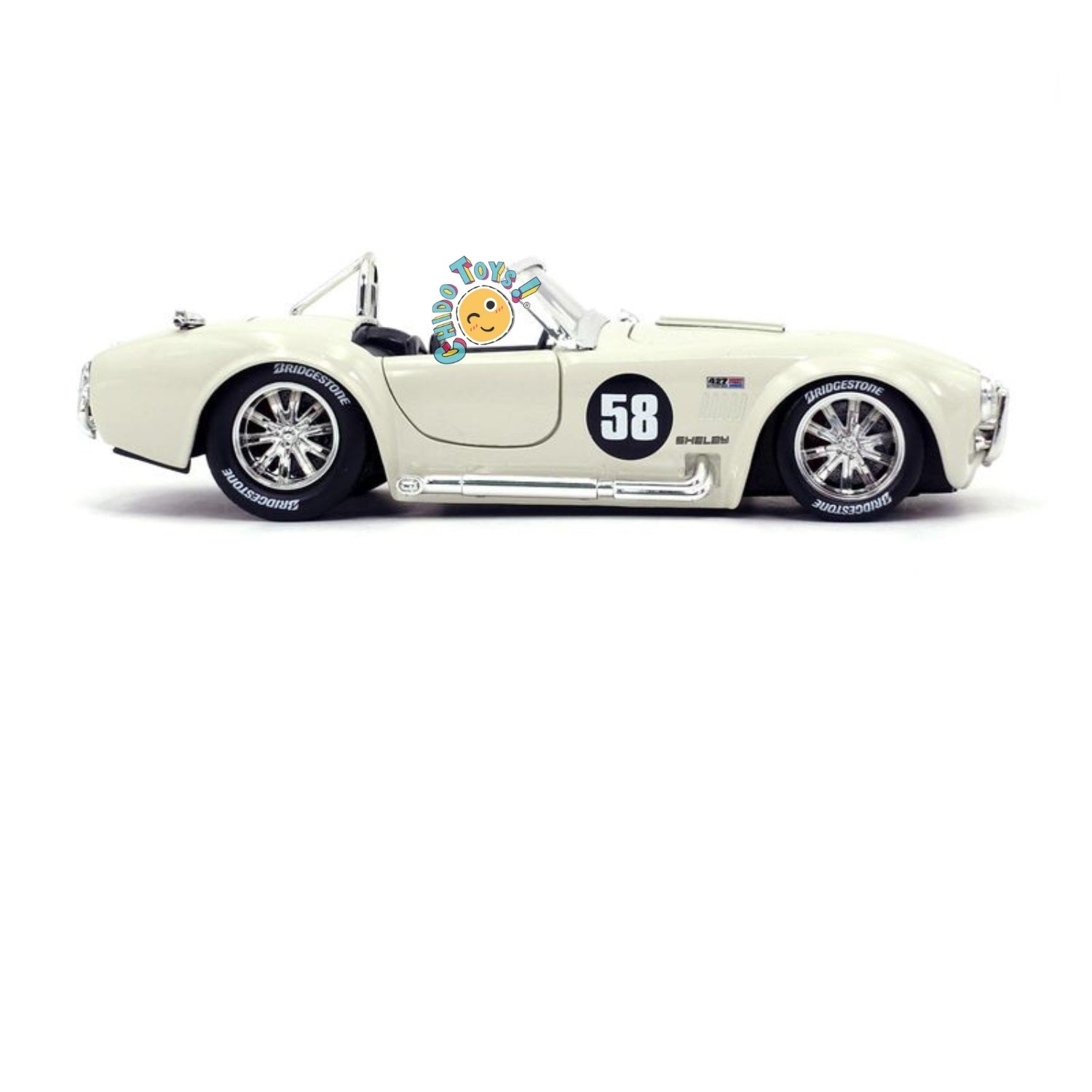 Shelby Cobra 427 S/C 1965, escala 1:24 de Jada - Poder Clásico para Regalo o Colección - Chido Toys