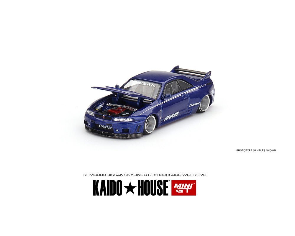 Skyline GT - R (R33) Kaido Works V2 AZUL, marca Kaido House - Chido Toys