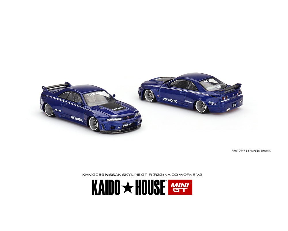 Skyline GT - R (R33) Kaido Works V2 AZUL, marca Kaido House - Chido Toys