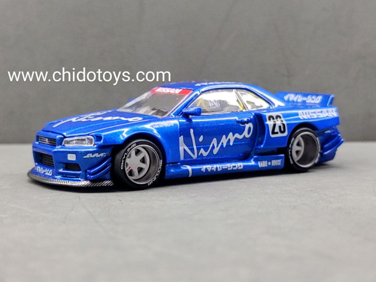 Skyline GT - R (R34) Nismo #055, Kaido House 1/64. Detalles que Impresionan - Chido Toys