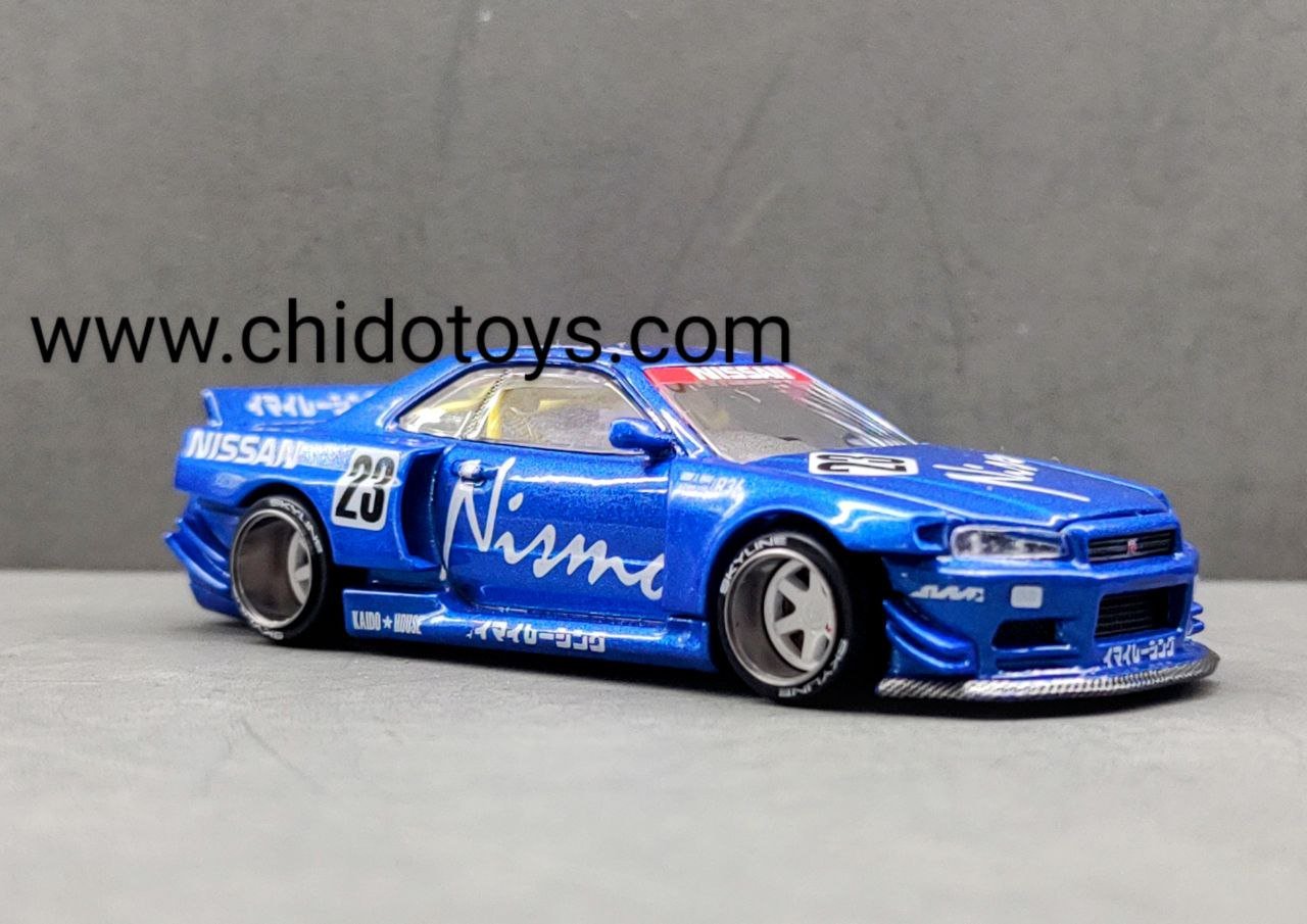 Skyline GT - R (R34) Nismo #055, Kaido House 1/64. Detalles que Impresionan - Chido Toys