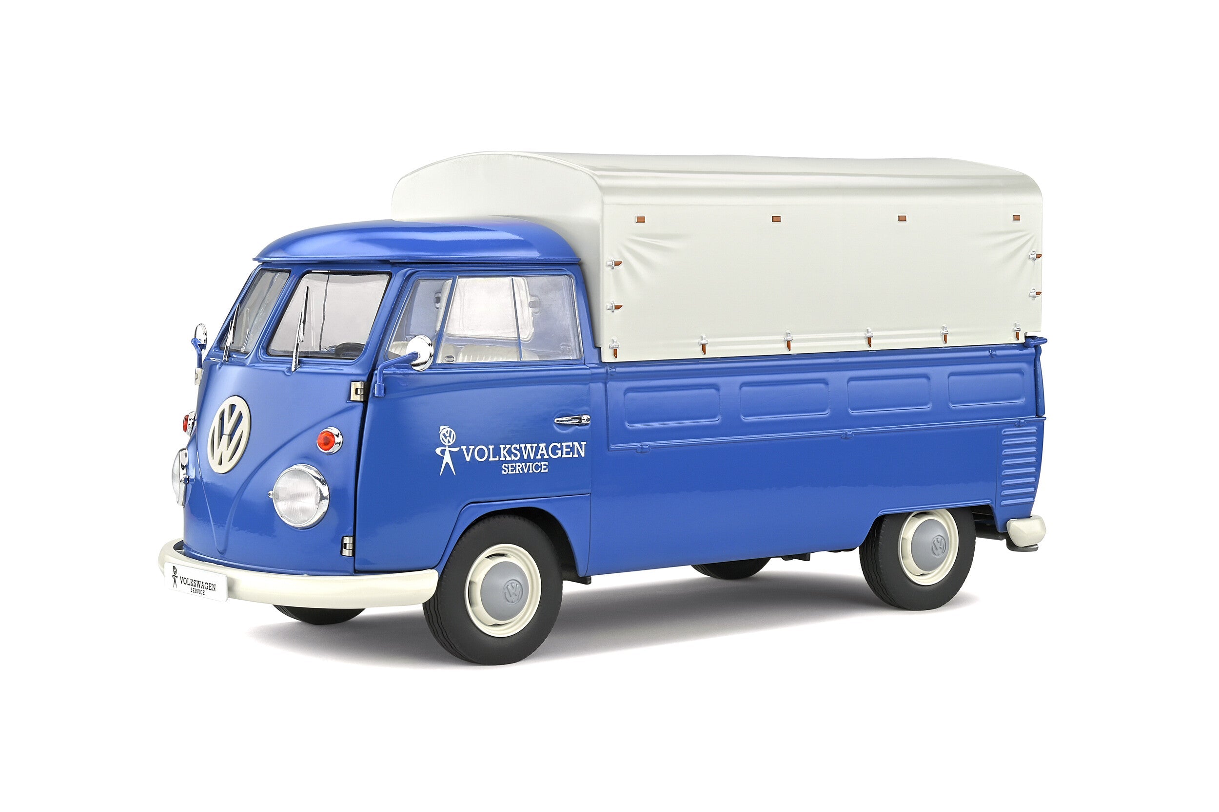 Solido Volkswagen T1 Service 1950 1:18 azul con lona blanca - Chido Toys