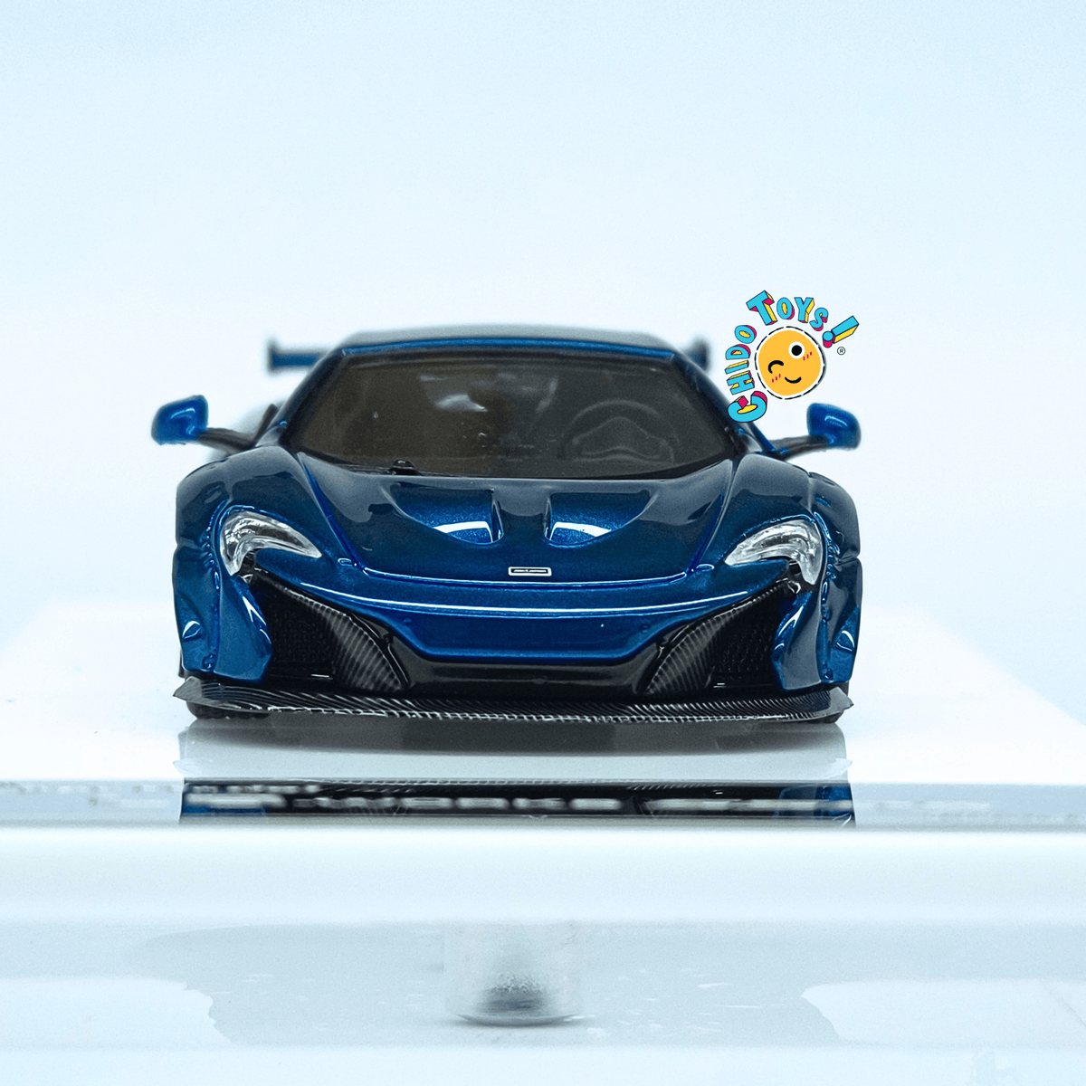 Star Model McLaren 650S Liberty Walk oficial 1:64 azul metálico con llantas adicionales - Chido Toys