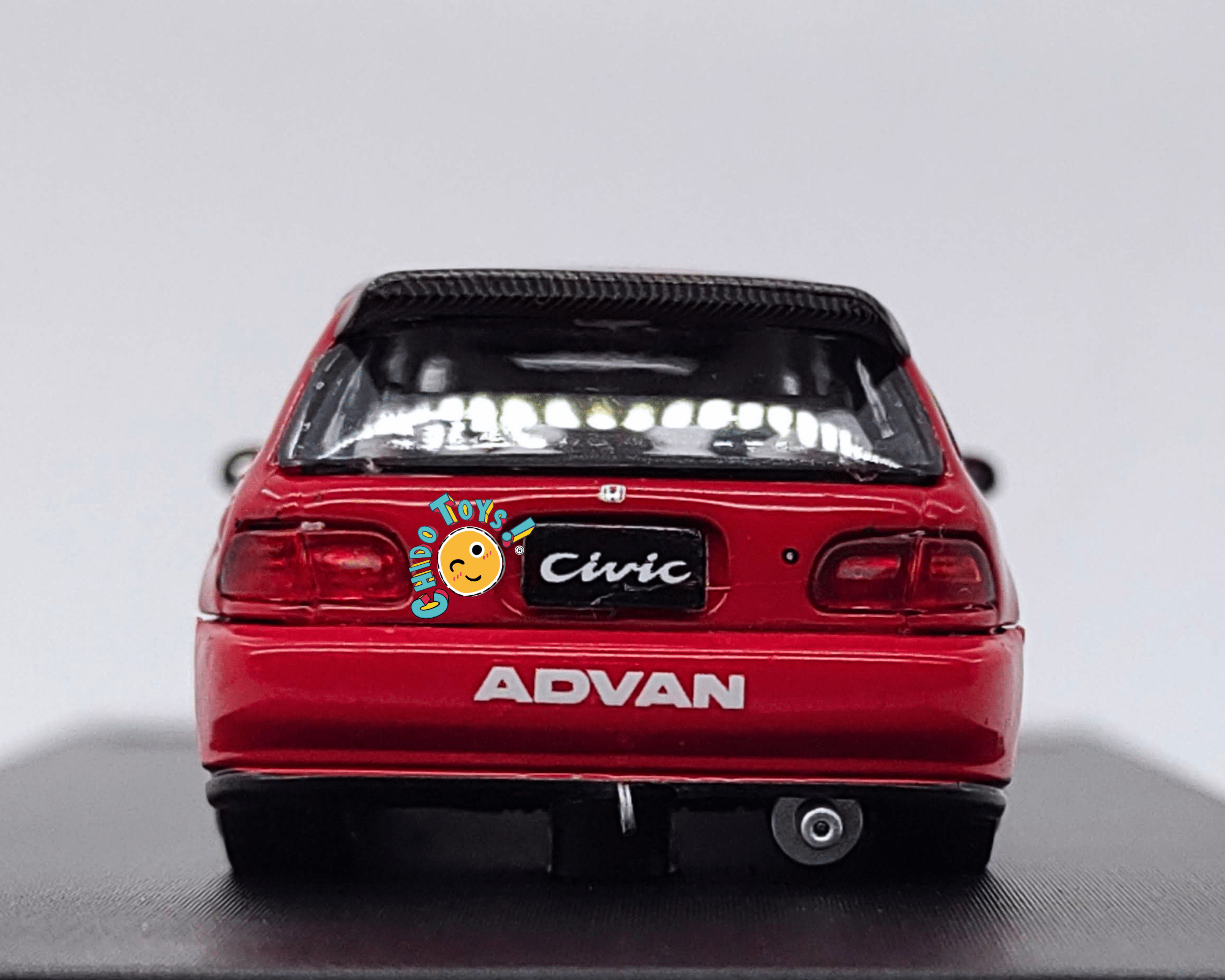 Street Warrior Honda Civic EG6 1:64 Advan negro rojo racing - Chido Toys
