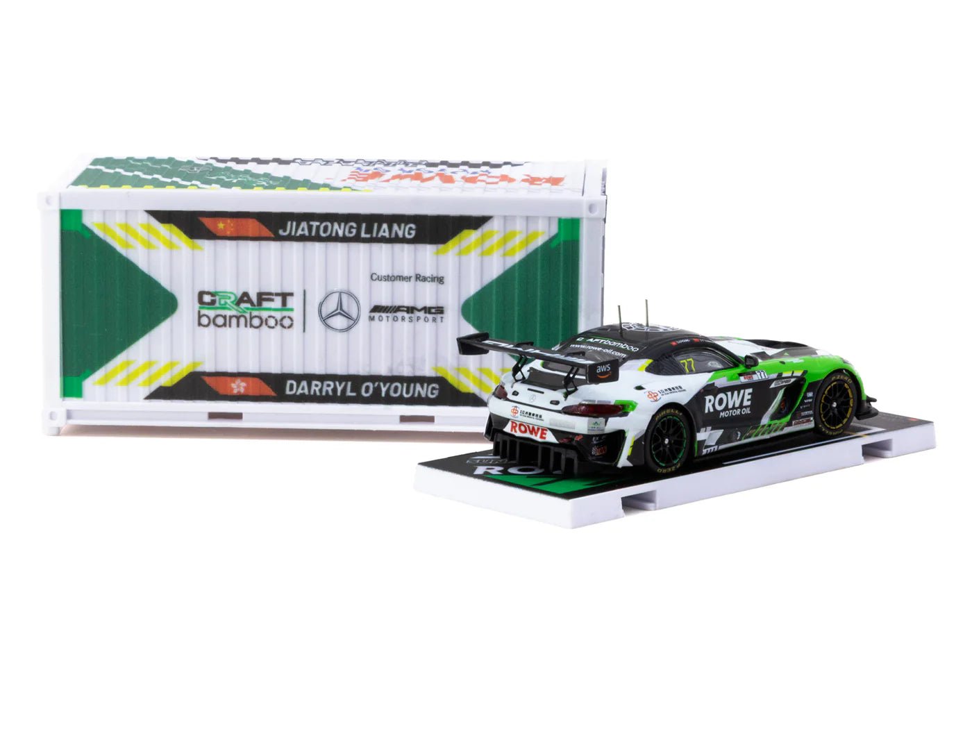 Tarmac Works Mercedes - AMG GT3 ROWE Racing 1:64 con contenedor - Chido Toys