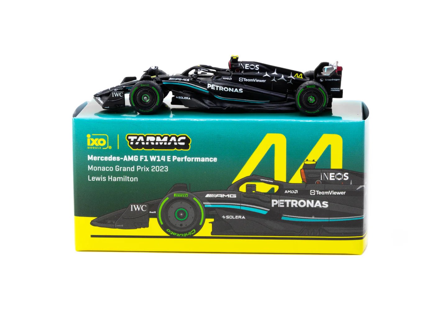 Tarmac Works Mercedes W14 F1 2023 Hamilton 1:64 44 - Chido Toys