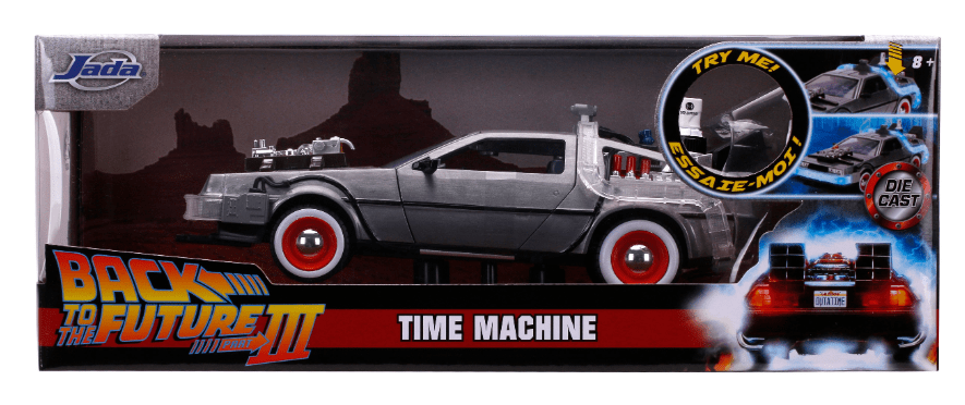 Time Machine Regreso al futuro III 1:24 de Jada - Viaja en el Tiempo con este Ícono Cinematográfico - Chido Toys