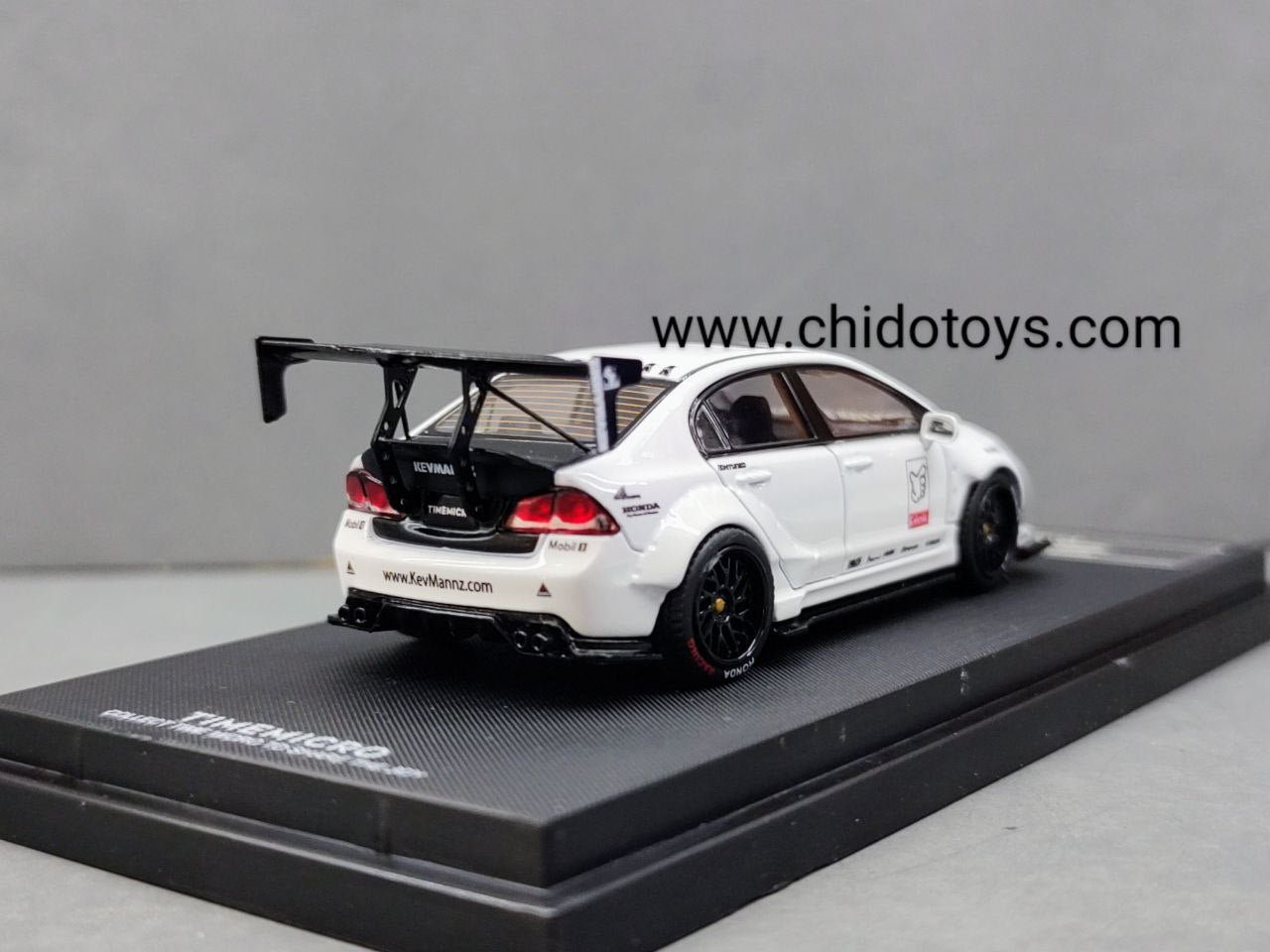 Time Micro Honda Civic Widebody Blanco 1:64 con Capelo - Chido Toys