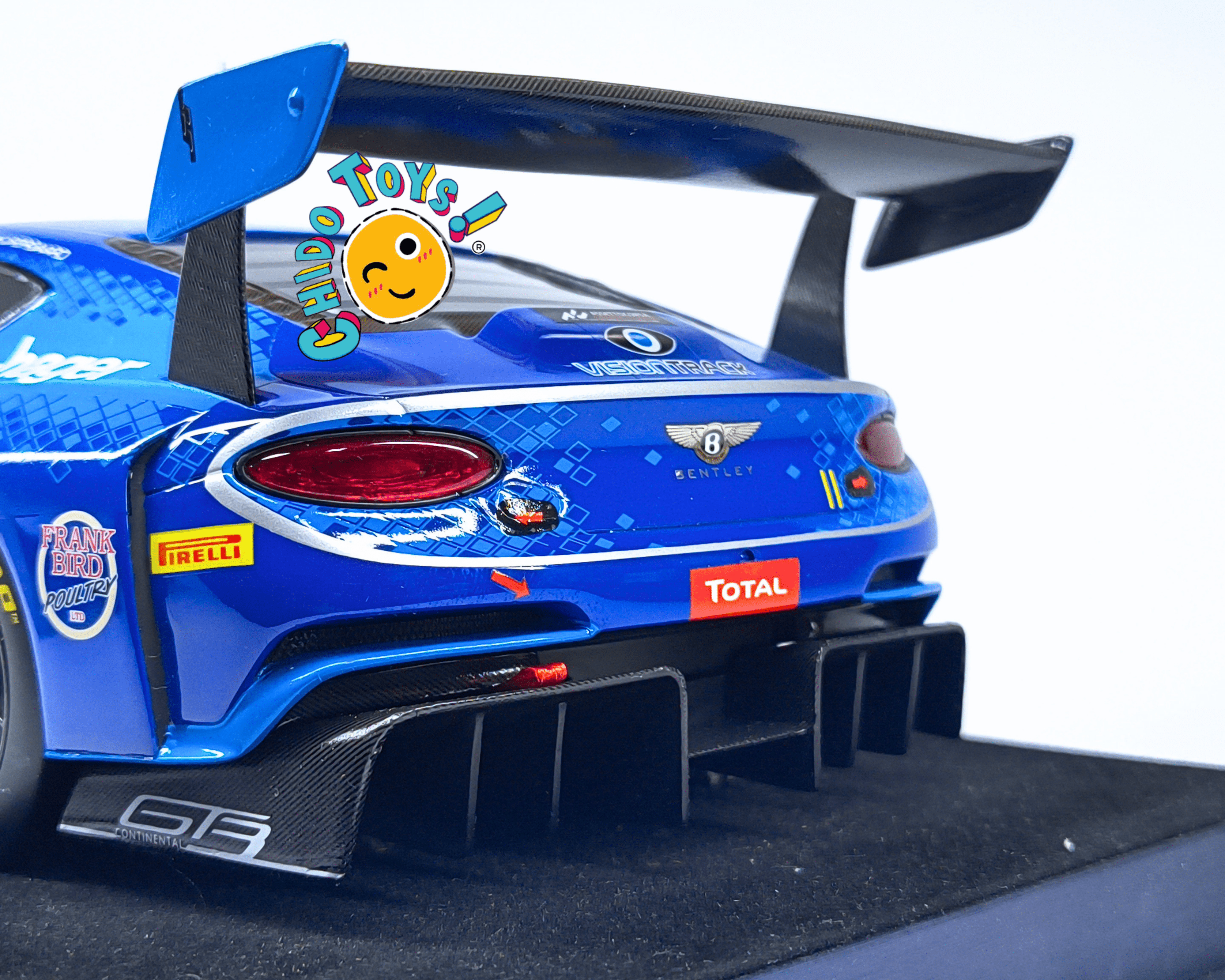 Top Speed Bentley Continental GT3 2020 Spa 1:18 azul racing resina - Chido Toys
