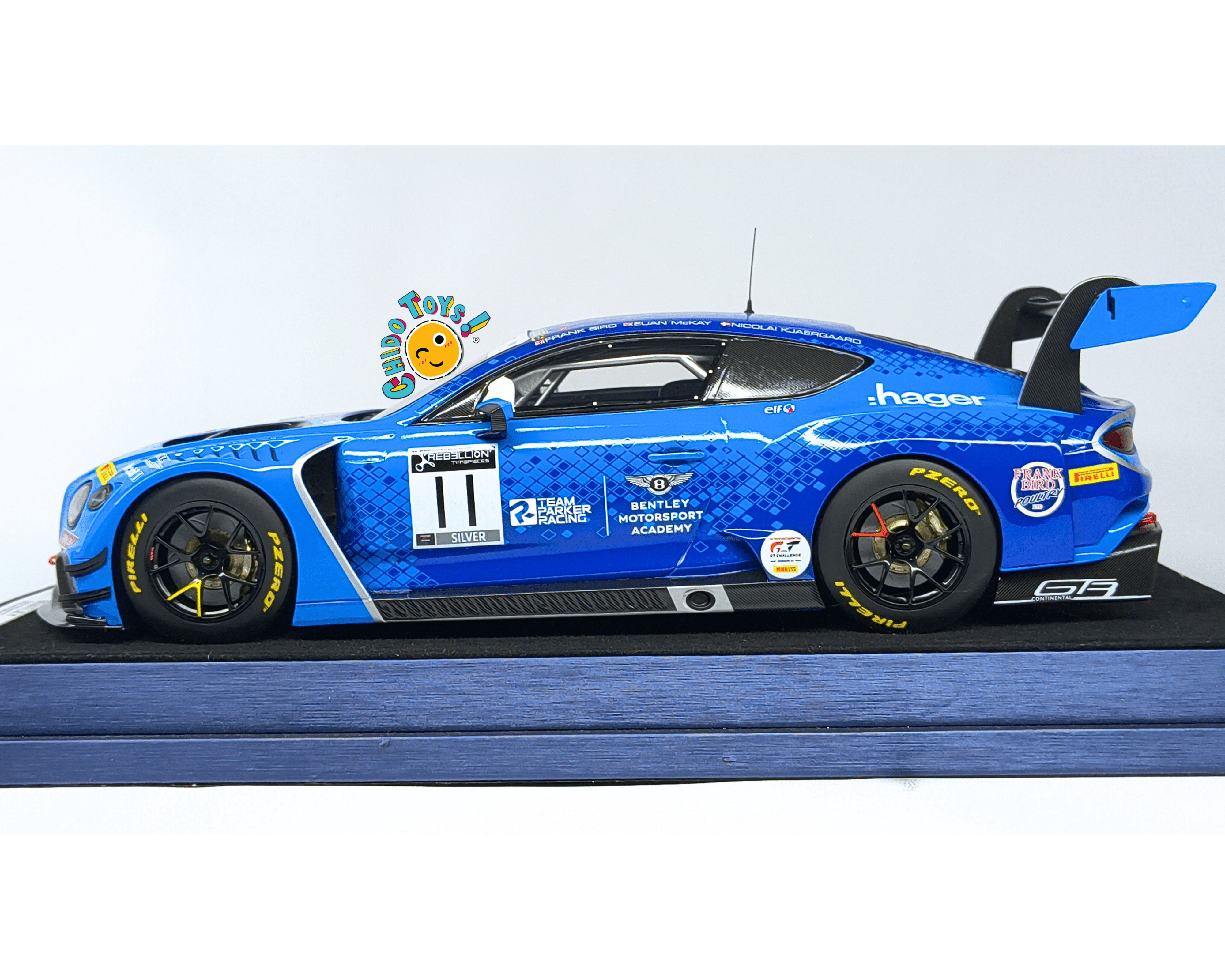 Top Speed Bentley Continental GT3 2020 Spa 1:18 azul racing resina - Chido Toys