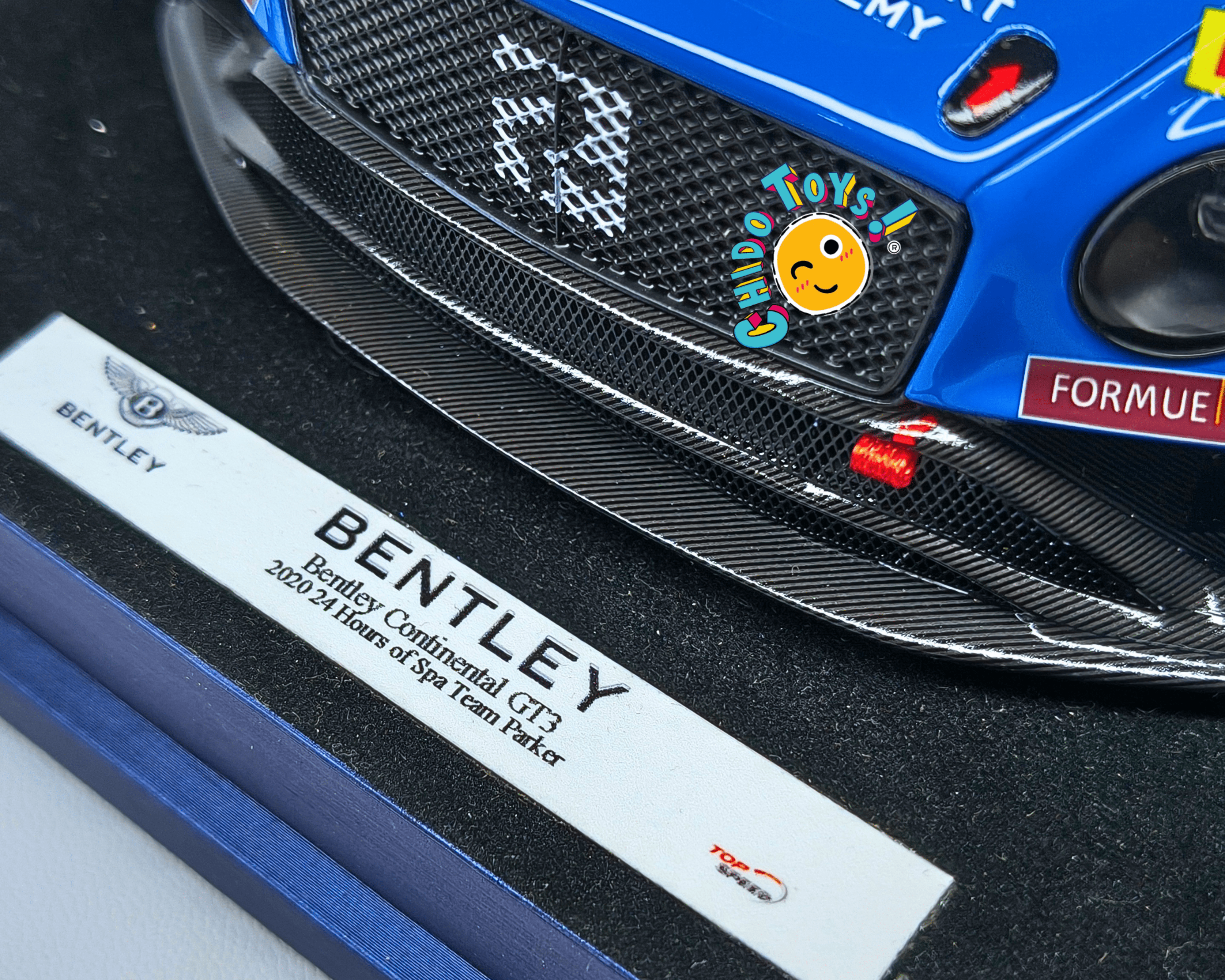 Top Speed Bentley Continental GT3 2020 Spa 1:18 azul racing resina - Chido Toys