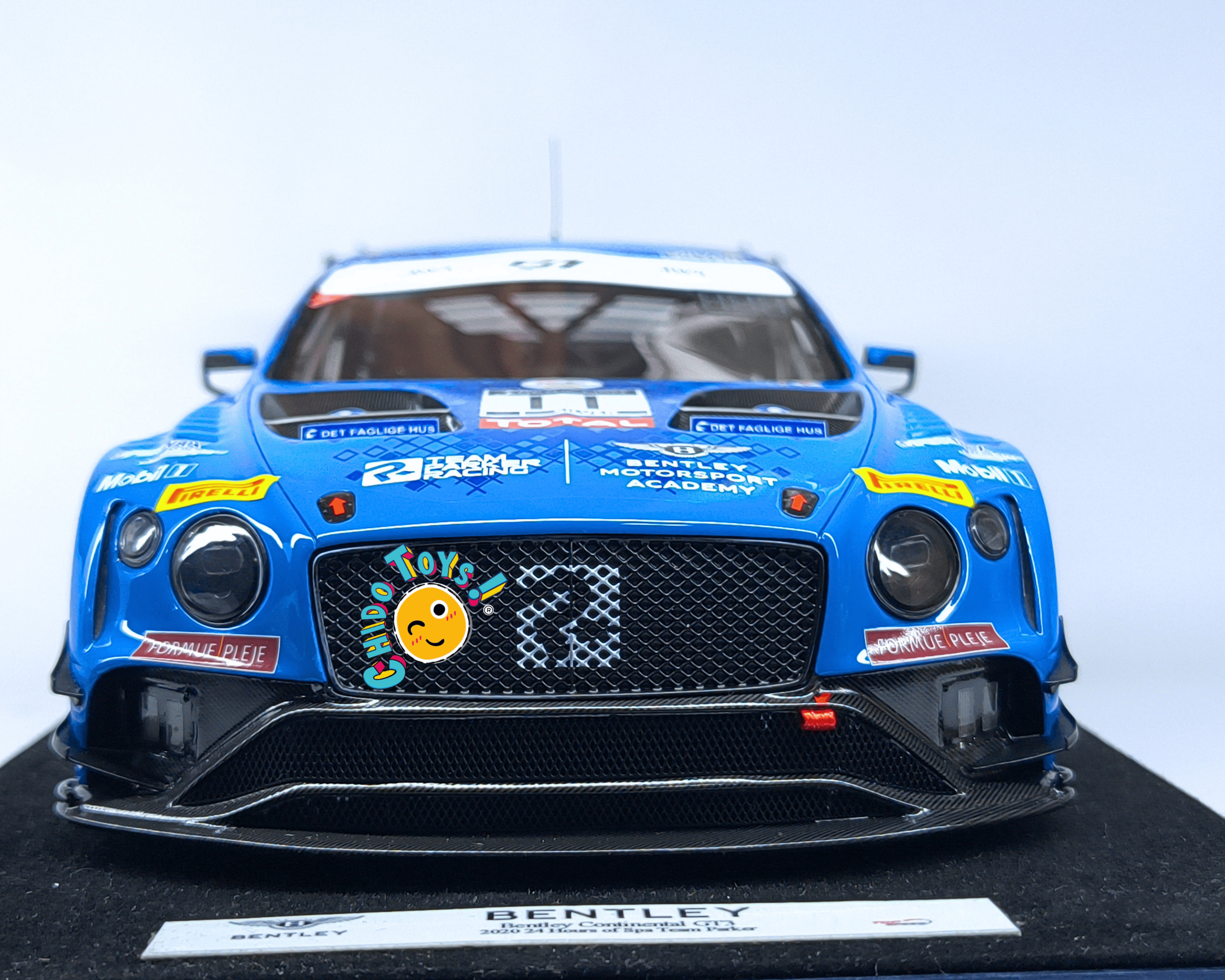 Top Speed Bentley Continental GT3 2020 Spa 1:18 azul racing resina - Chido Toys