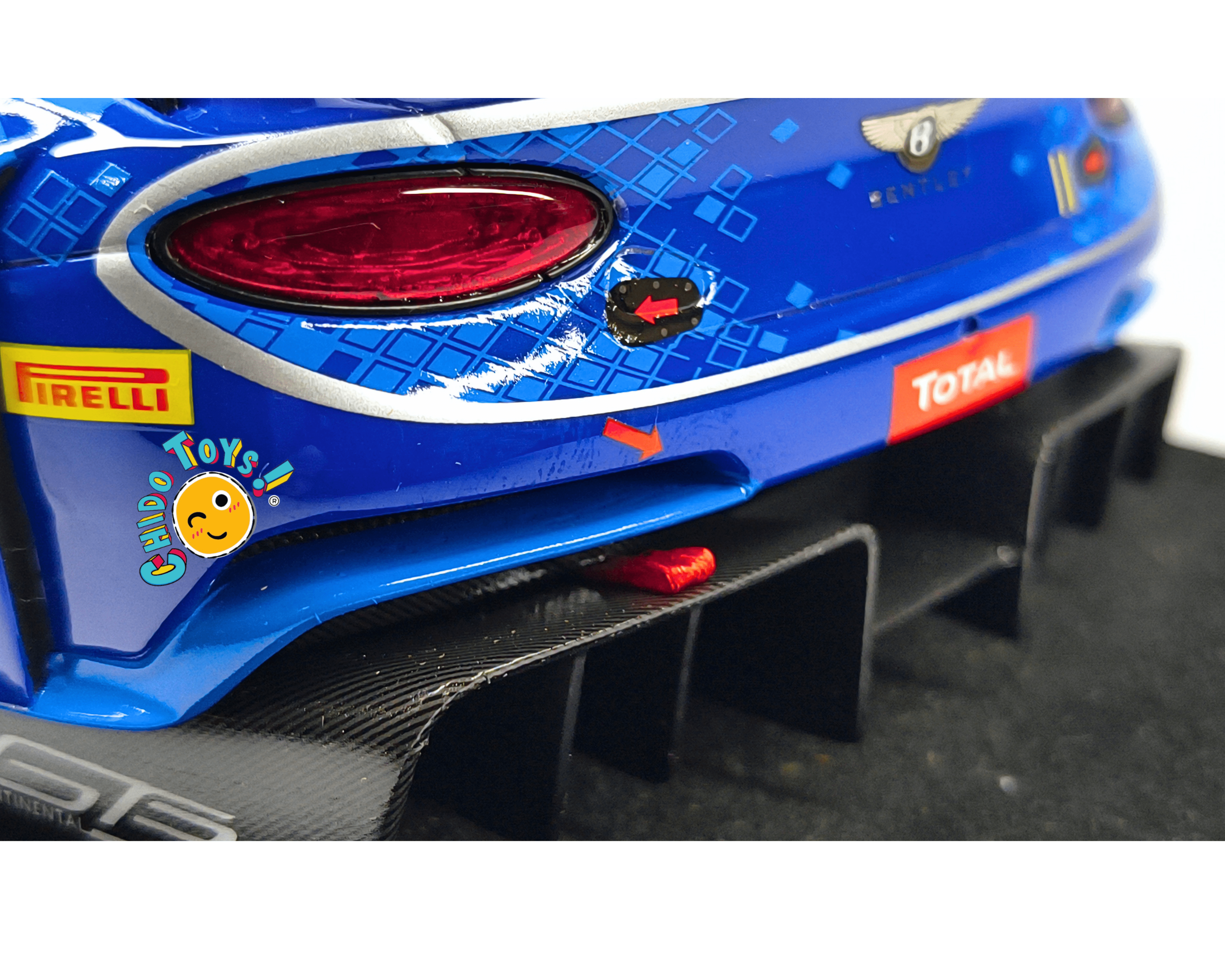 Top Speed Bentley Continental GT3 2020 Spa 1:18 azul racing resina - Chido Toys