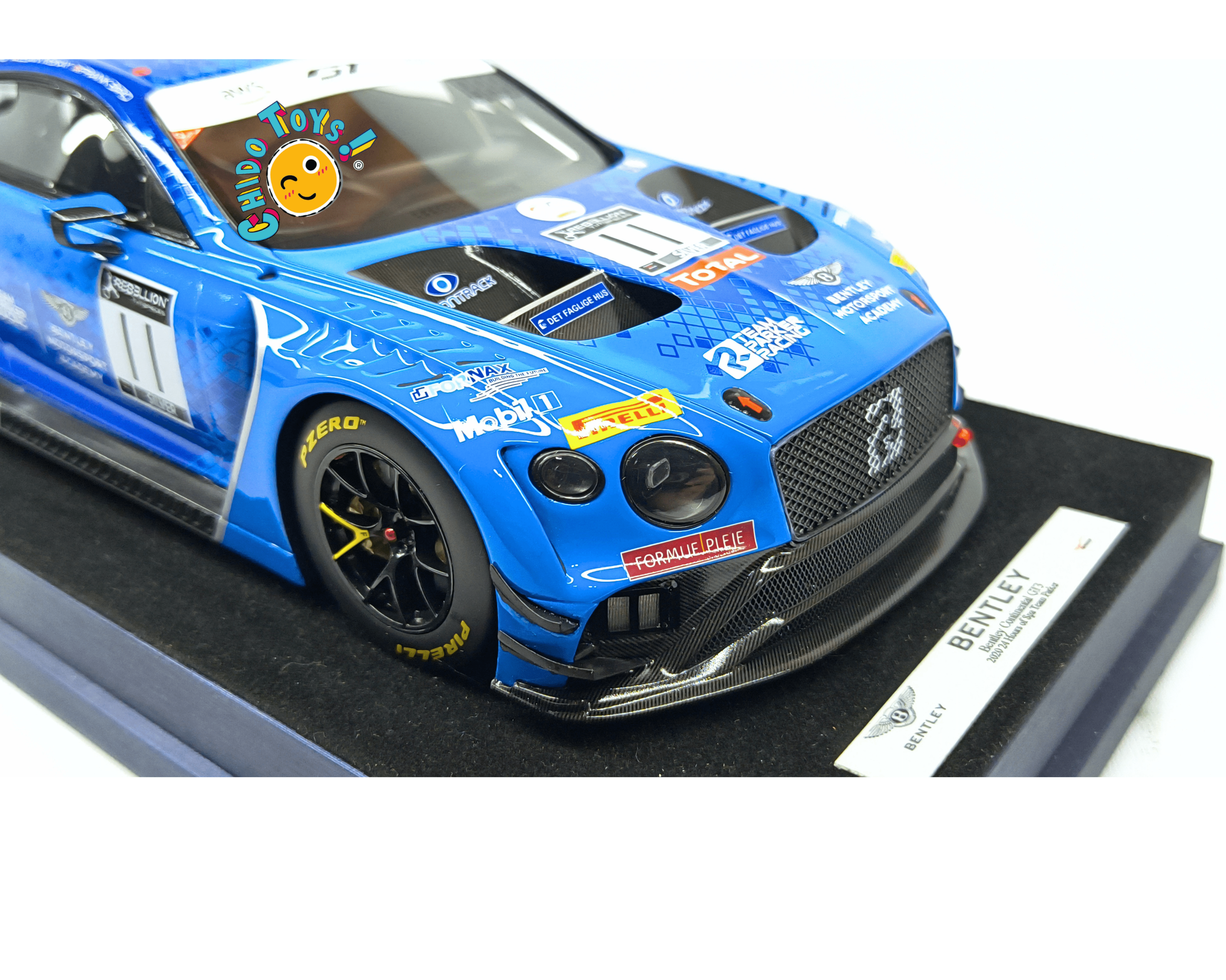 Top Speed Bentley Continental GT3 2020 Spa 1:18 azul racing resina - Chido Toys