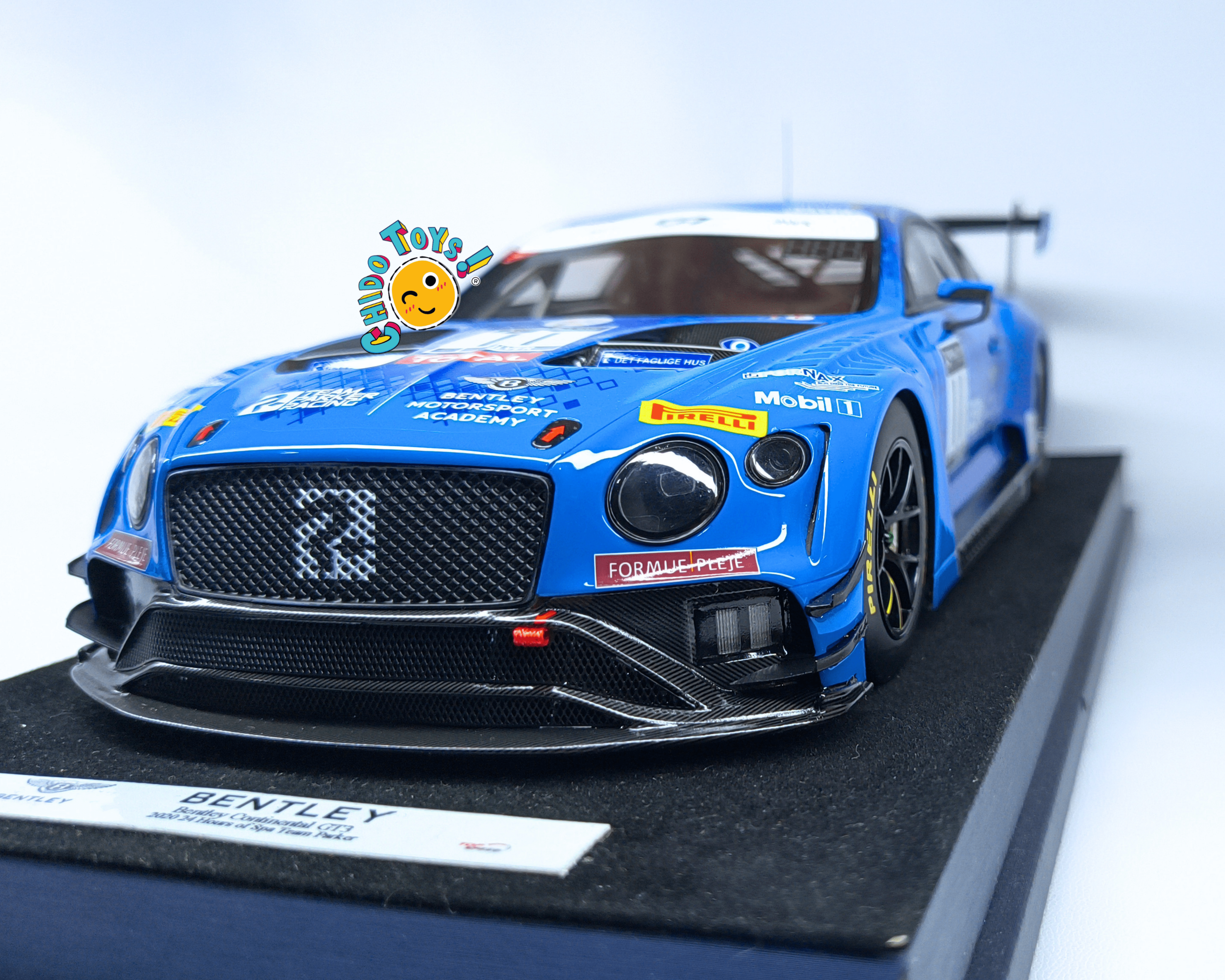 Top Speed Bentley Continental GT3 2020 Spa 1:18 azul racing resina - Chido Toys