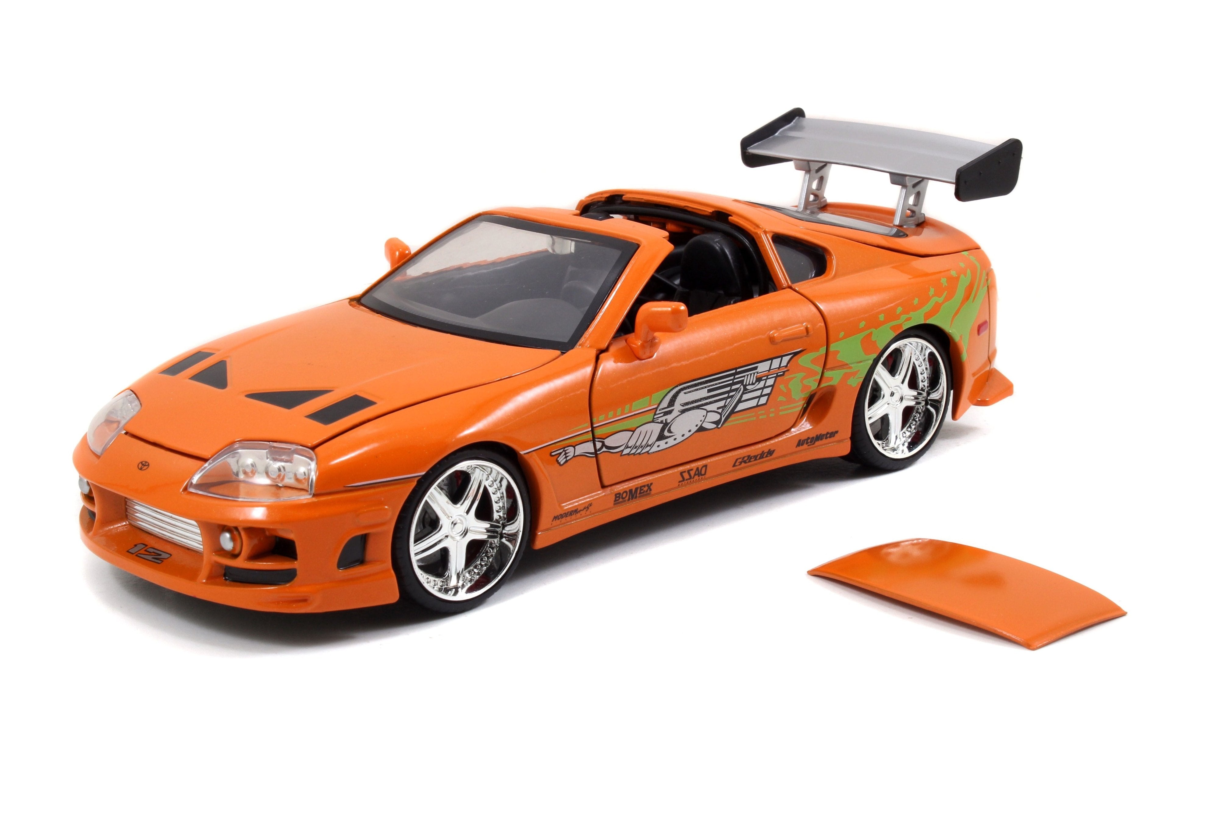 Toyota Supra 95' de Brian en Fast & Furious - Modelo a Escala 1:24 de Metal con Detalles Realistas - Chido Toys