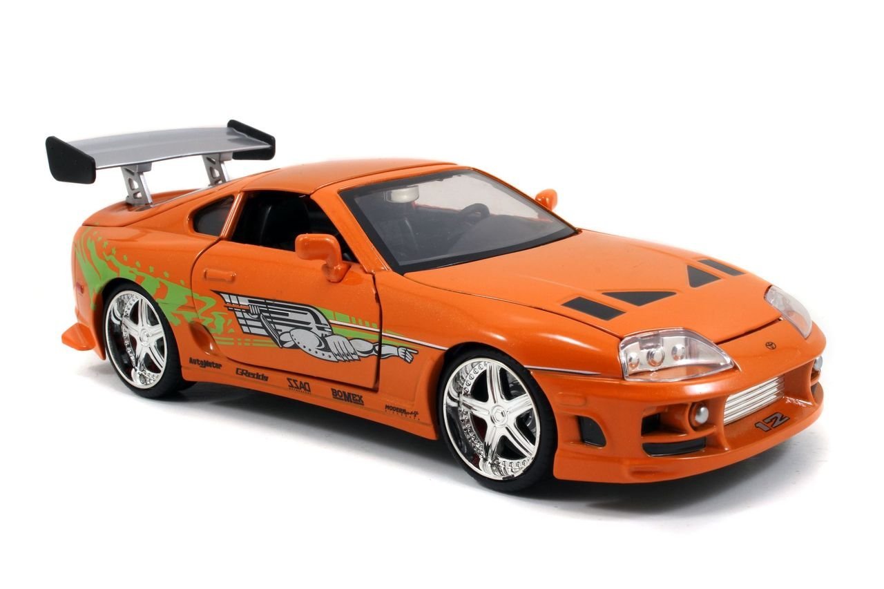 Toyota Supra 95' de Brian en Fast & Furious - Modelo a Escala 1:24 de Metal con Detalles Realistas - Chido Toys