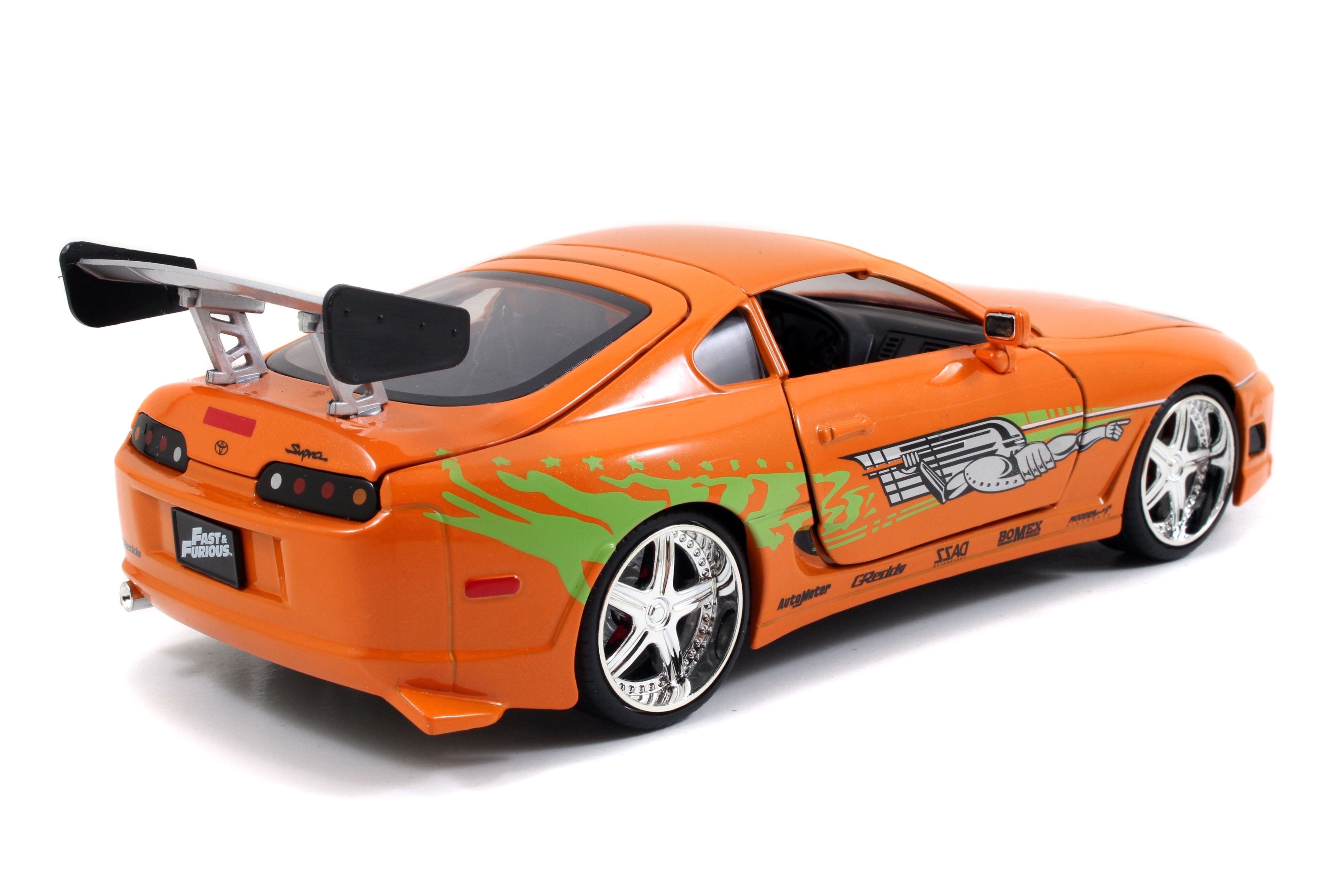 Toyota Supra 95' de Brian en Fast & Furious - Modelo a Escala 1:24 de Metal con Detalles Realistas - Chido Toys