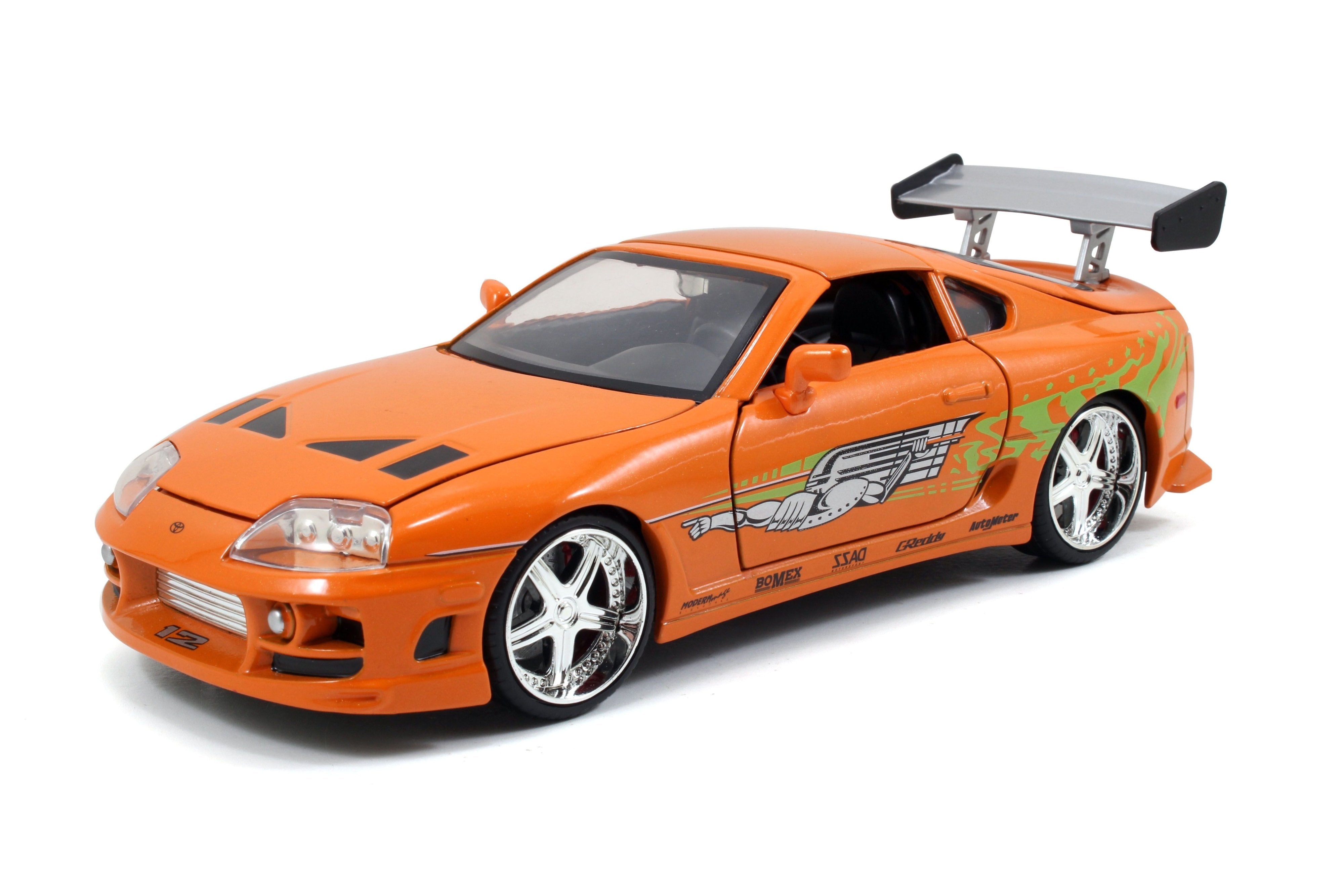 Toyota Supra 95' de Brian en Fast & Furious - Modelo a Escala 1:24 de Metal con Detalles Realistas - Chido Toys