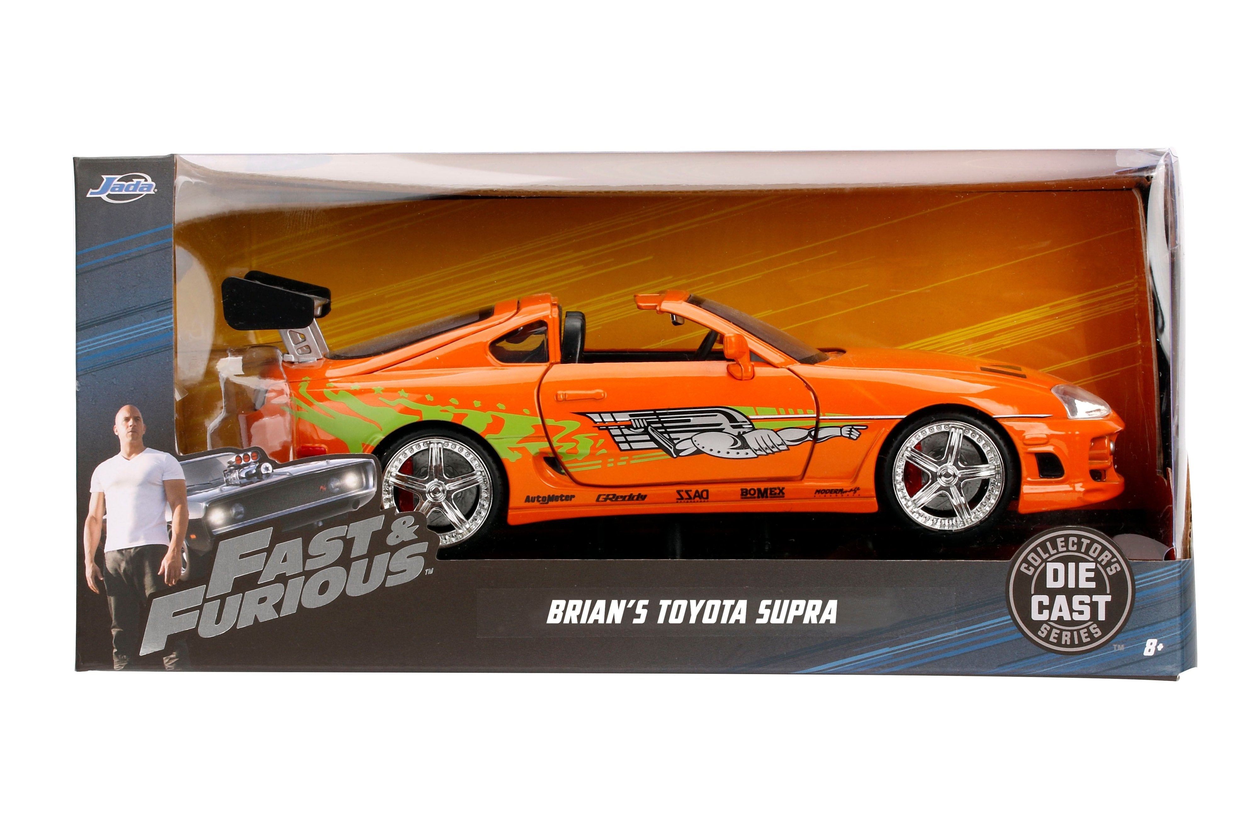 Toyota Supra 95' de Brian en Fast & Furious - Modelo a Escala 1:24 de Metal con Detalles Realistas - Chido Toys