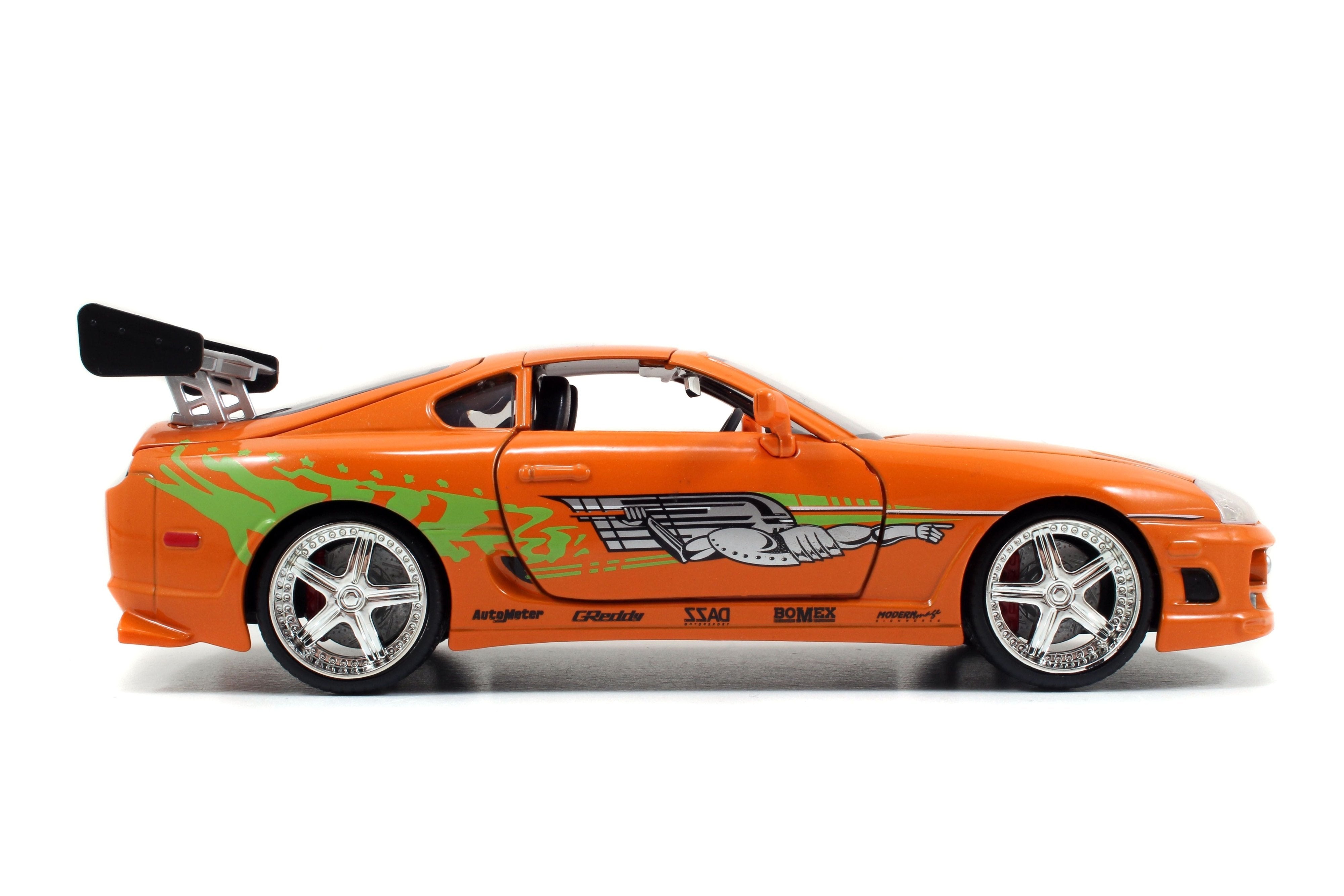 Toyota Supra 95' de Brian en Fast & Furious - Modelo a Escala 1:24 de Metal con Detalles Realistas - Chido Toys