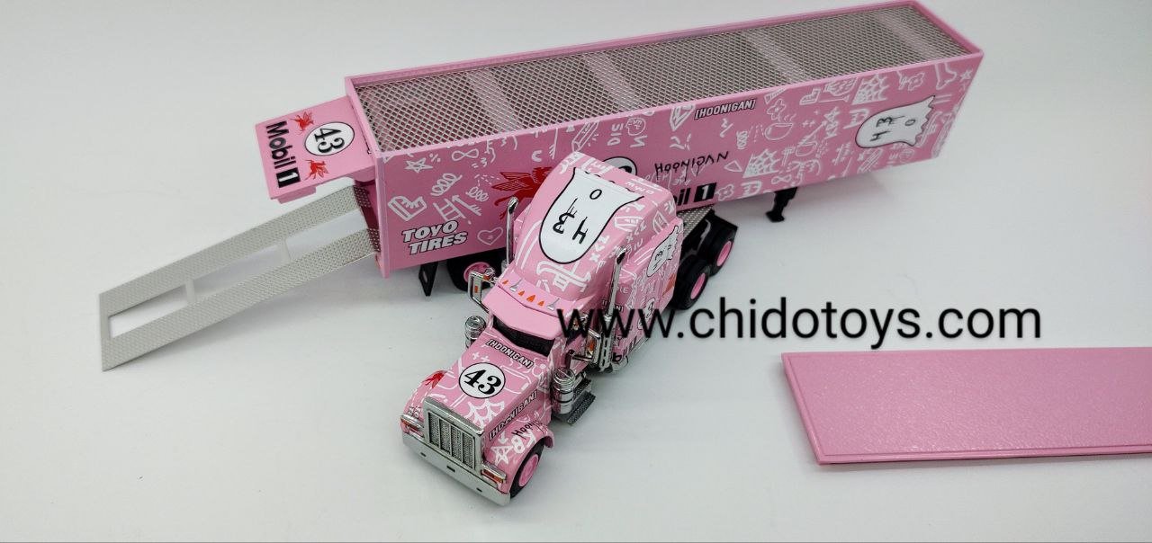 Tráiler a escala marca FineWorks64, Modelo Peterbilt PIG - Chido Toys