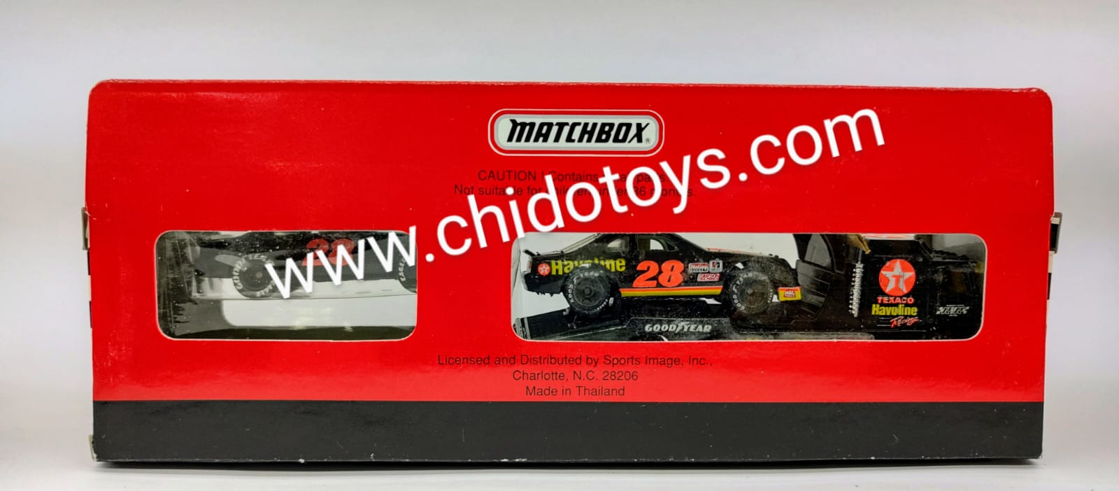 Trailer a escala marca Matchbox, Modelo Team Convoy Havoline - Chido Toys