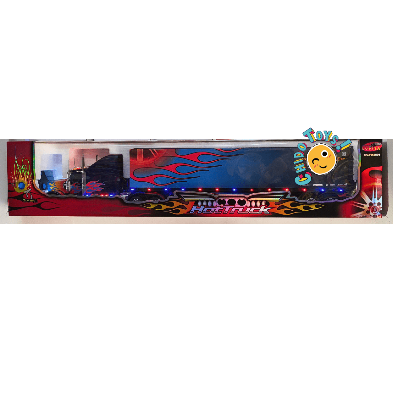 Tráiler RC Gigante 1:26 con luz y sonido – llantas de goma y batería recargable USB - Chido Toys