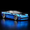 Hot Wheels RLC Honda NSX 1:64 Spectraflame Blue, con Real Riders, detalles negros e iluminación delantera y trasera funcional.