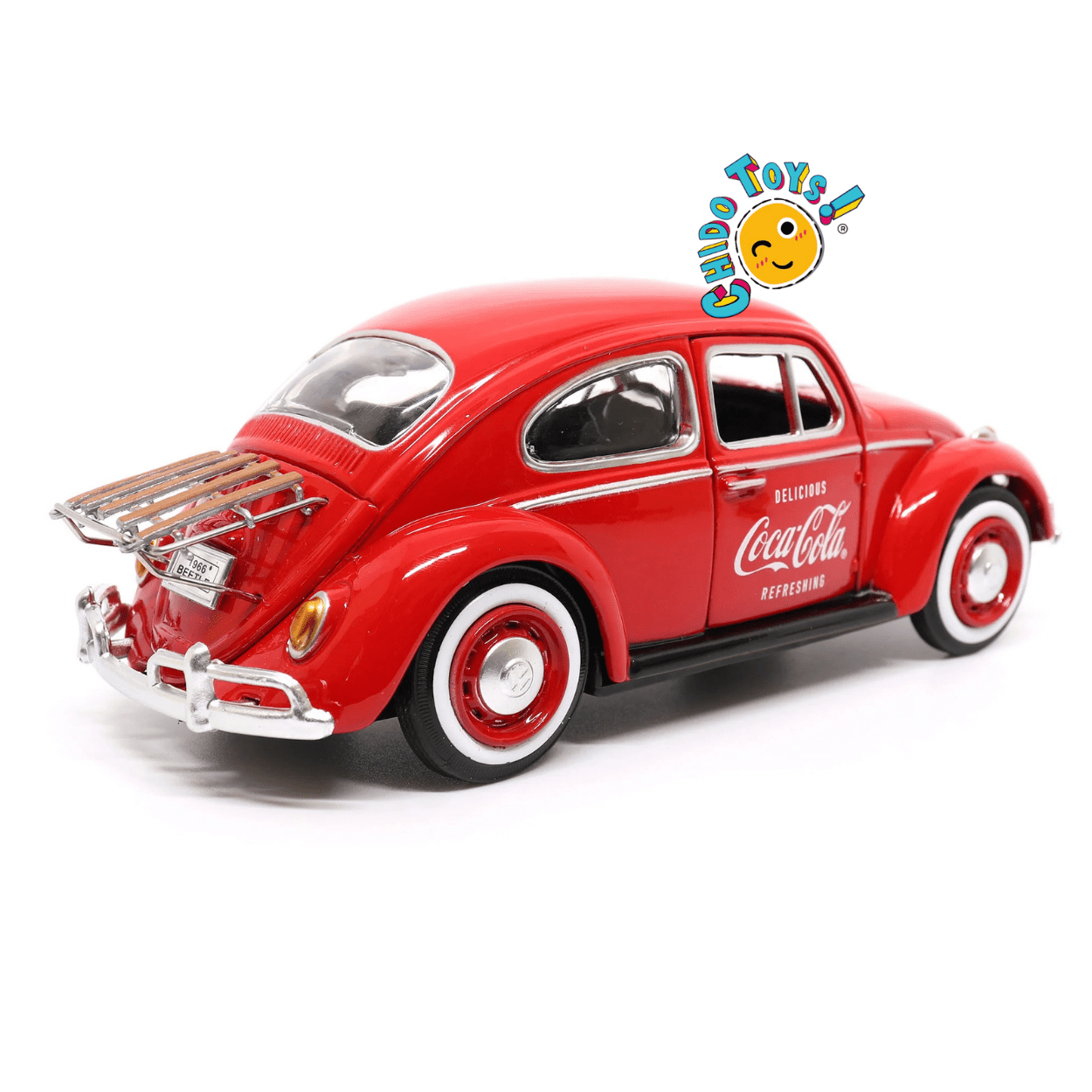 Volkswagen Beetle 1966 Coca - Cola Oficial 1:24 | Modelo a Escala Coleccionable - Chido Toys