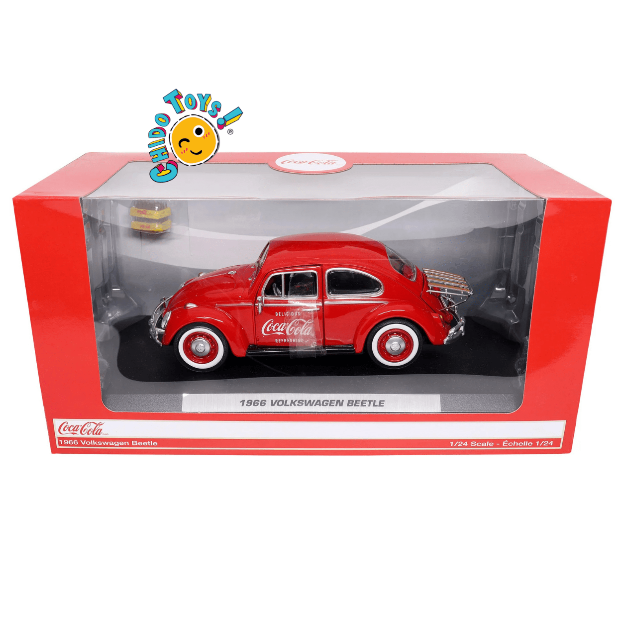 Volkswagen Beetle 1966 Coca - Cola Oficial 1:24 | Modelo a Escala Coleccionable - Chido Toys